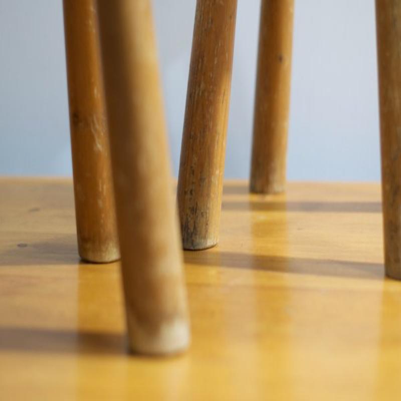 Set of Round Stools by Charlotte Perriand for Les Arcs, France, 1960s For Sale 1