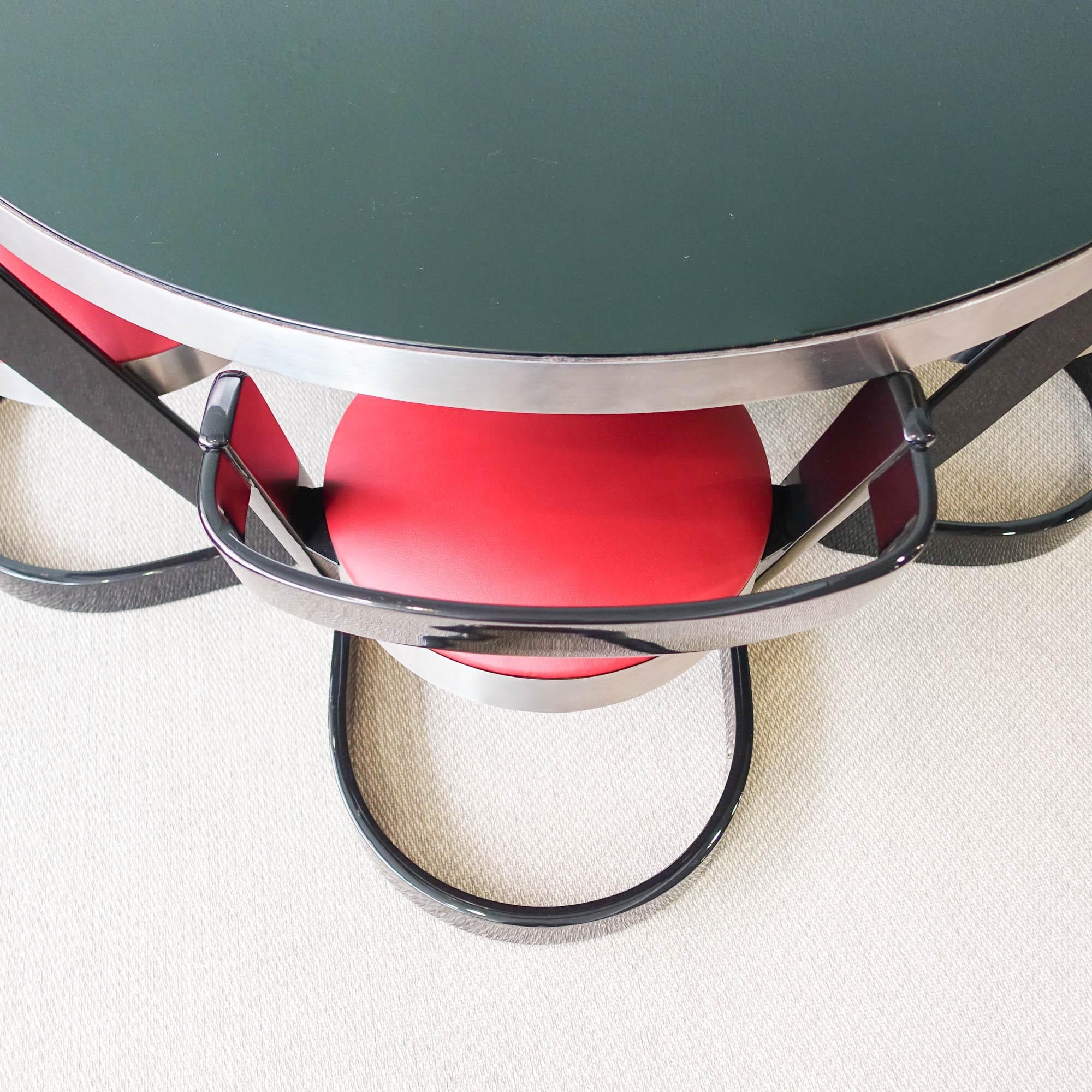 Set of Round Table and Five Chairs attributed to Willy Rizzo, 1970's For Sale 3