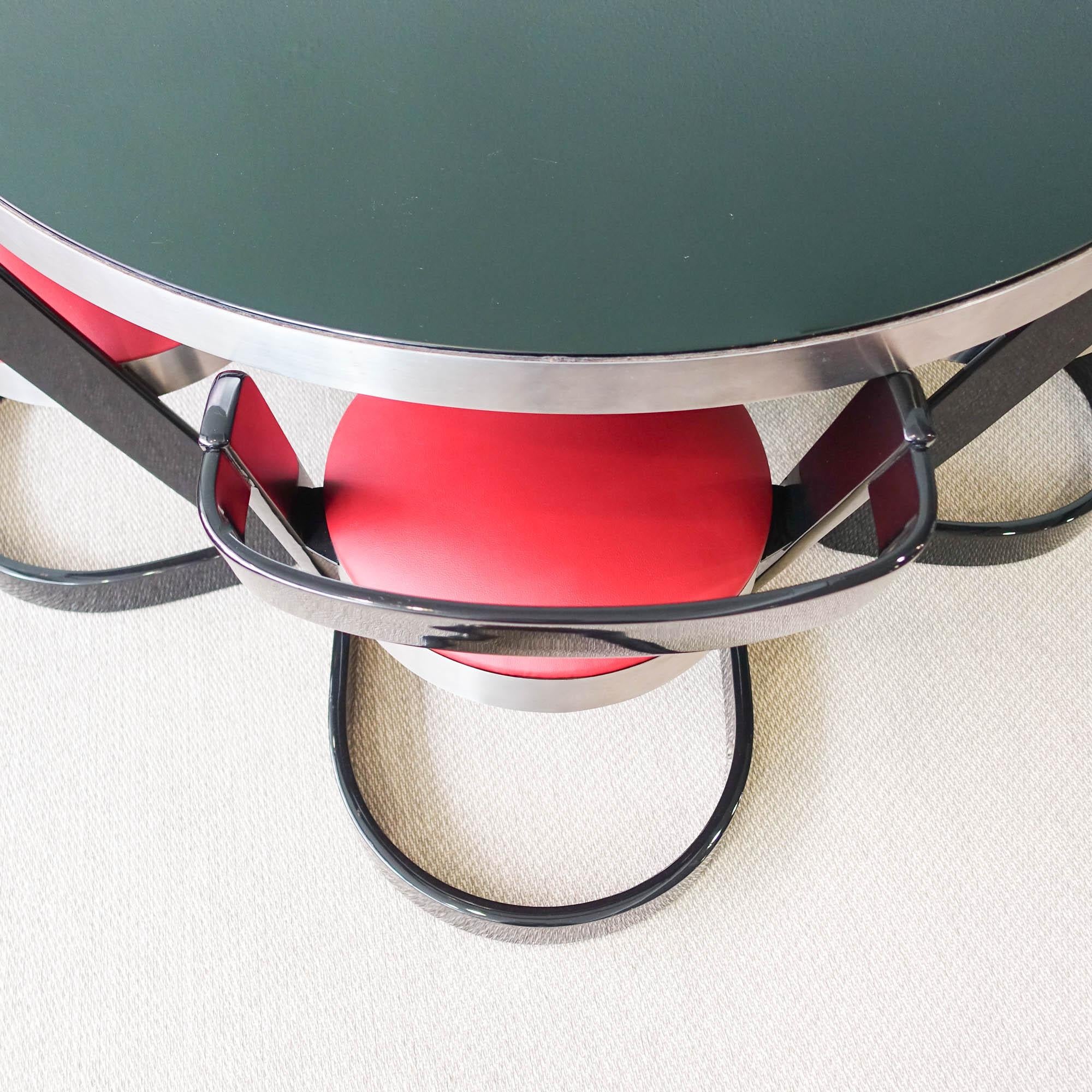 Ensemble de table ronde et cinq chaises par Willy Rizzo, années 1970 en vente 3