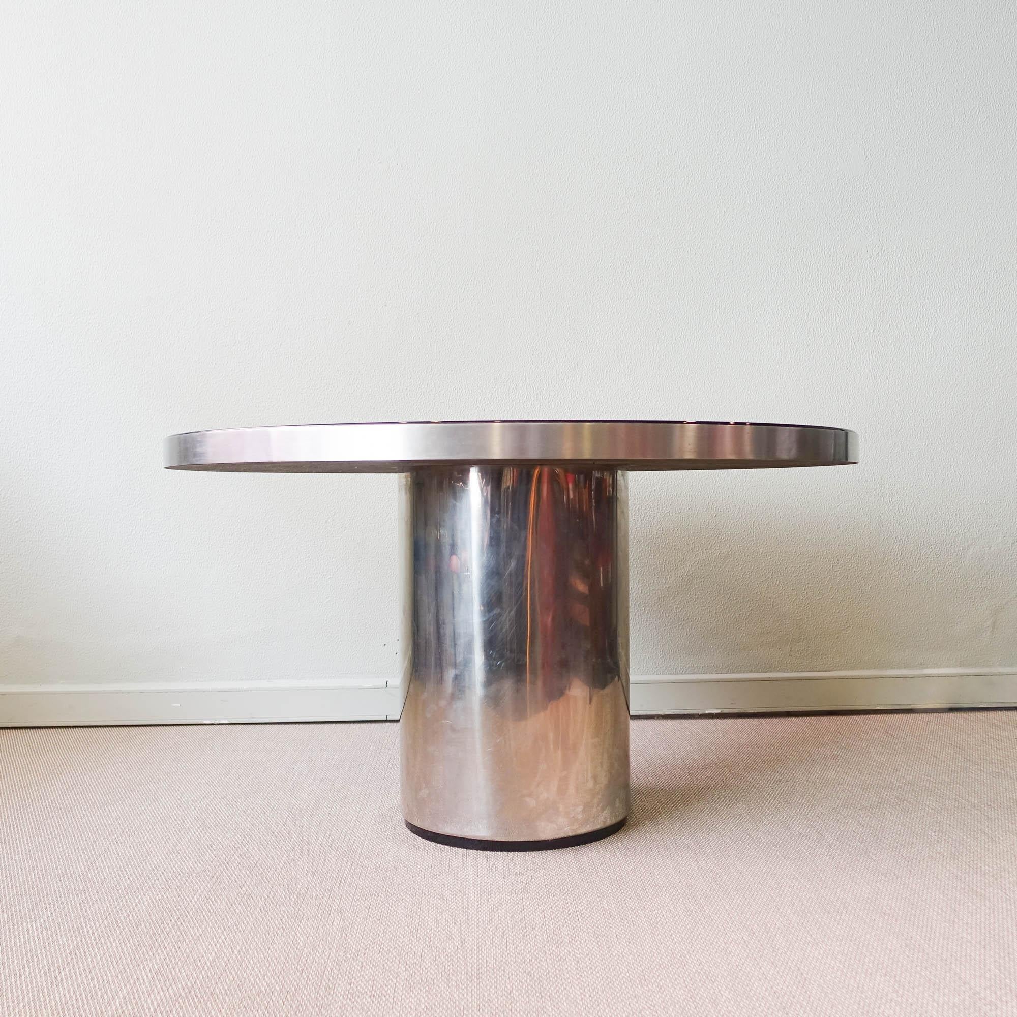Mid-Century Modern Set of Round Table and Five Chairs attributed to Willy Rizzo, 1970's For Sale