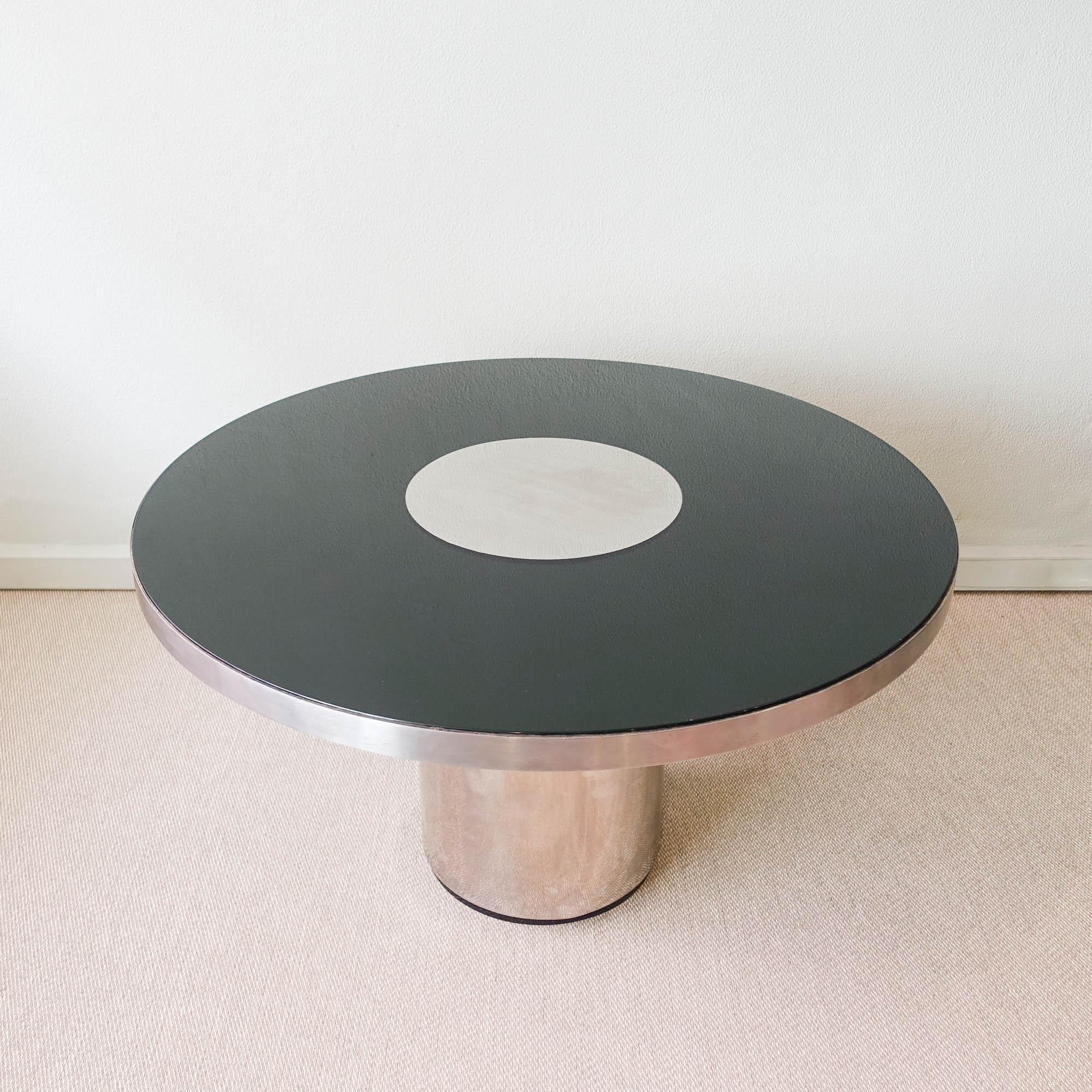 Italian Set of Round Table and Five Chairs attributed to Willy Rizzo, 1970's For Sale
