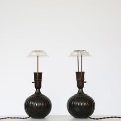 Satz runder Tischlampen von Just Andersen, 1930er Jahre, Dänemark