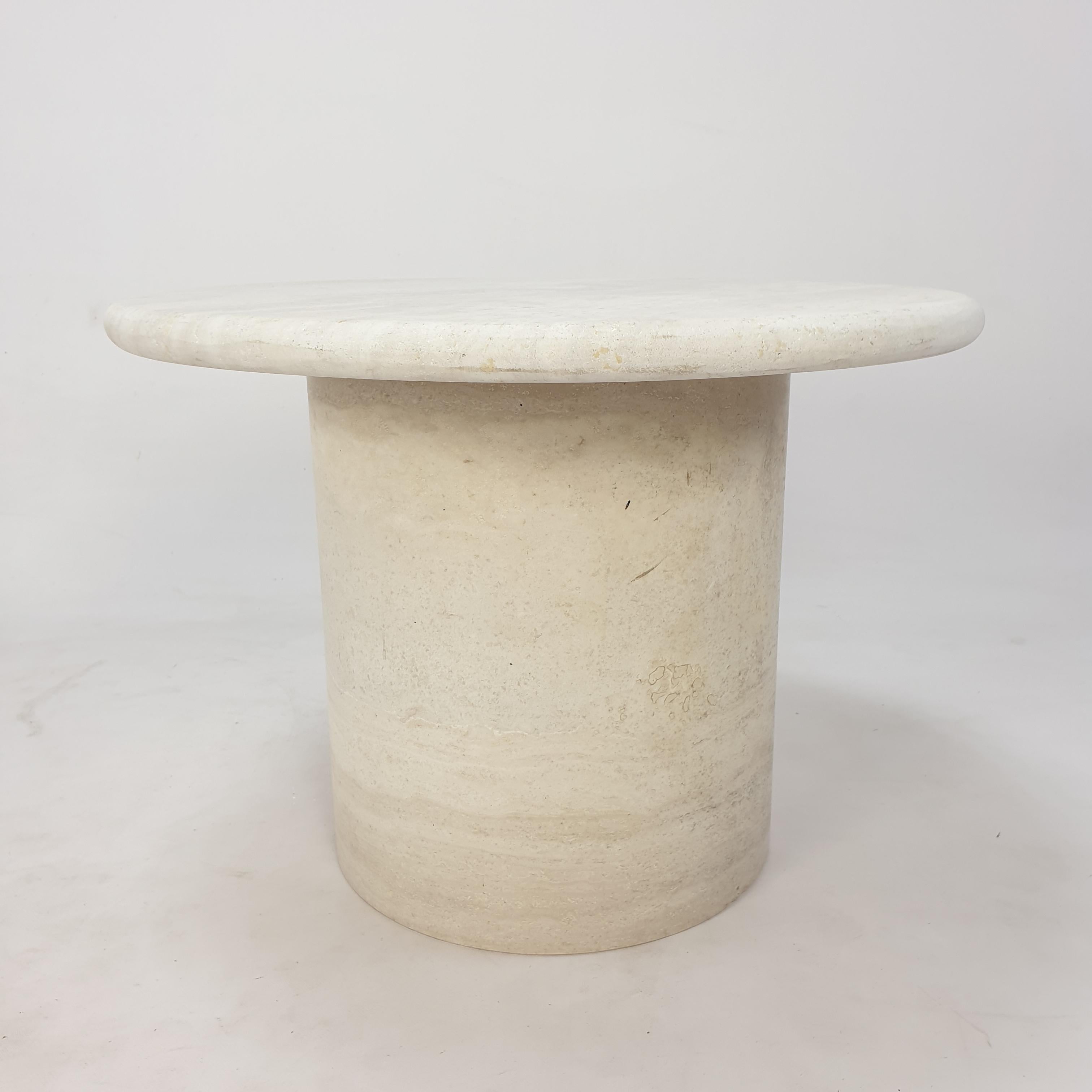 Set of Round Travertine Coffee Tables by Up & Up Italy, 1970s 11