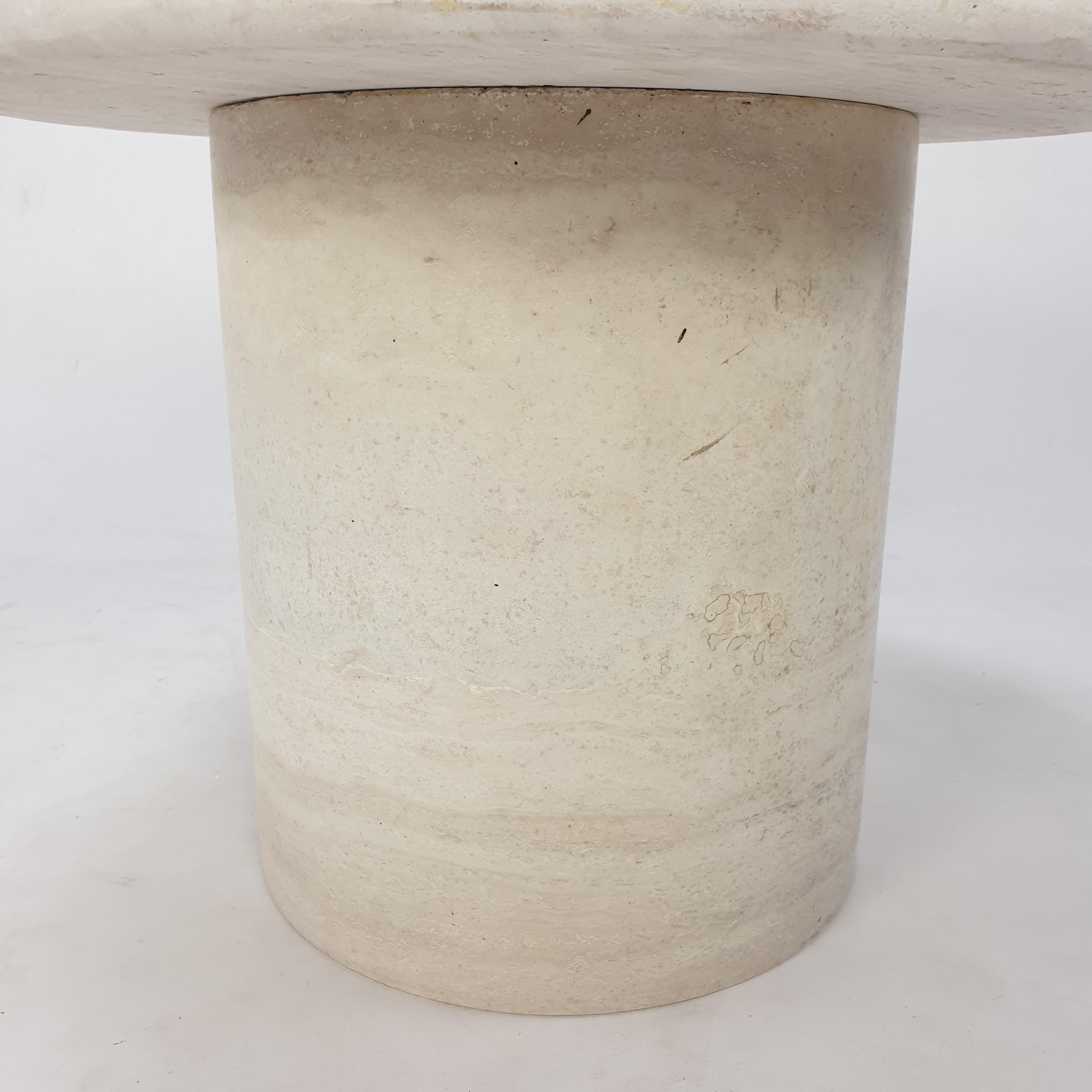 Set of Round Travertine Coffee Tables by Up & Up Italy, 1970s 12