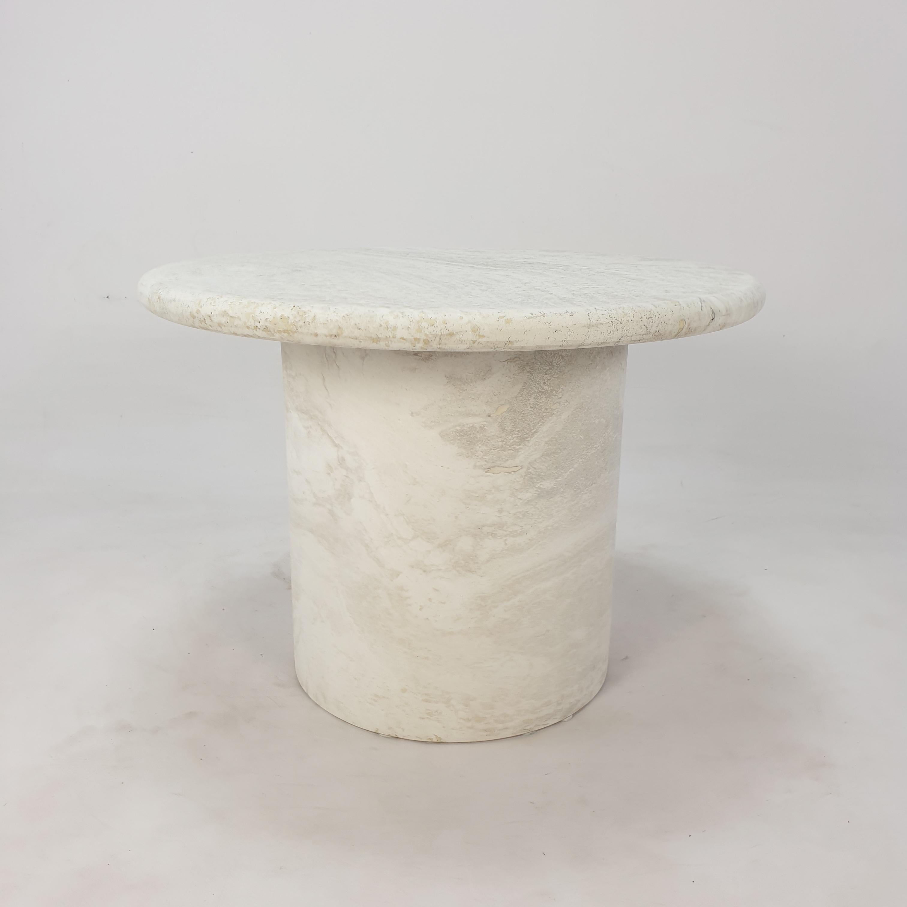 Set of Round Travertine Coffee Tables by Up & Up Italy, 1970s 1