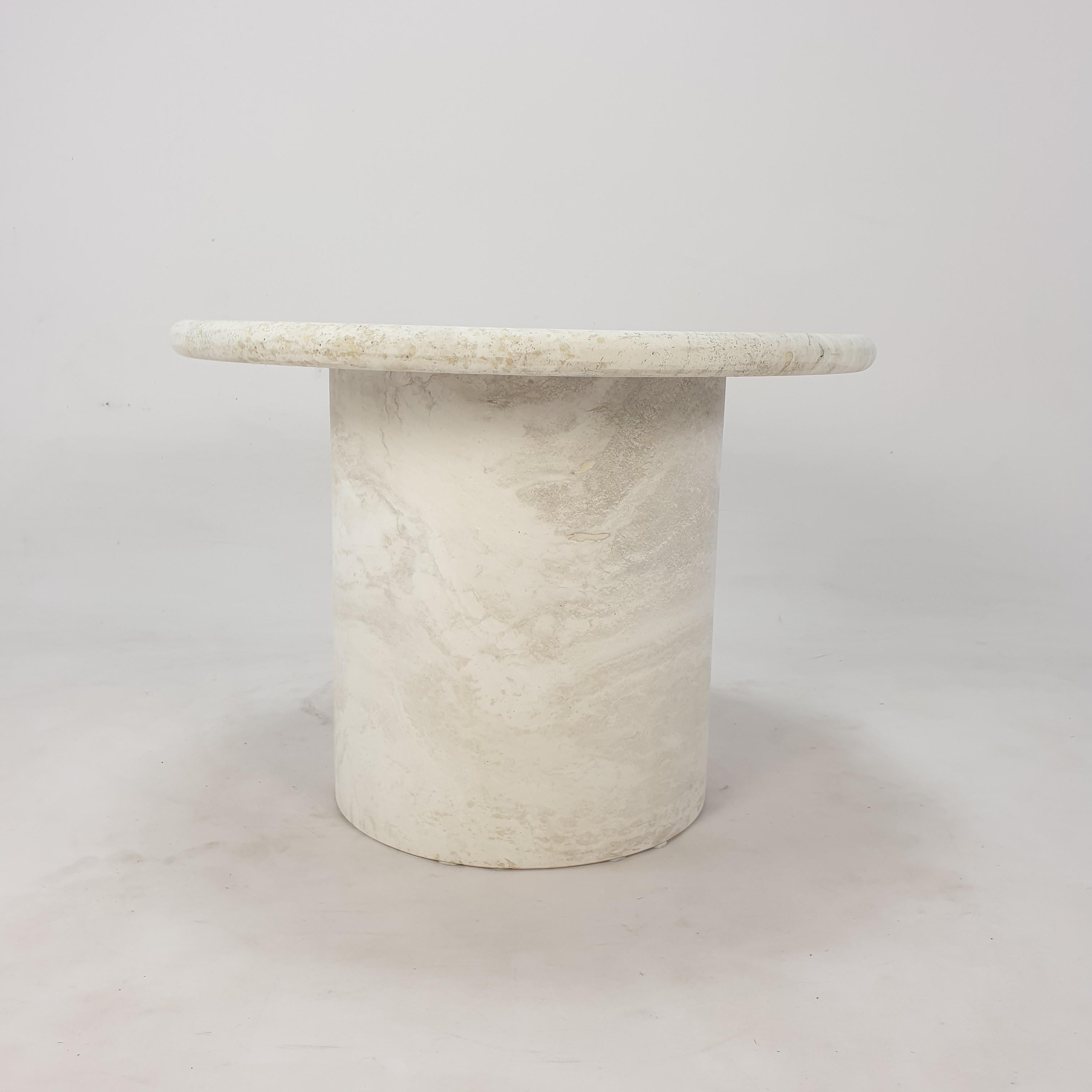 Set of Round Travertine Coffee Tables by Up & Up Italy, 1970s 2