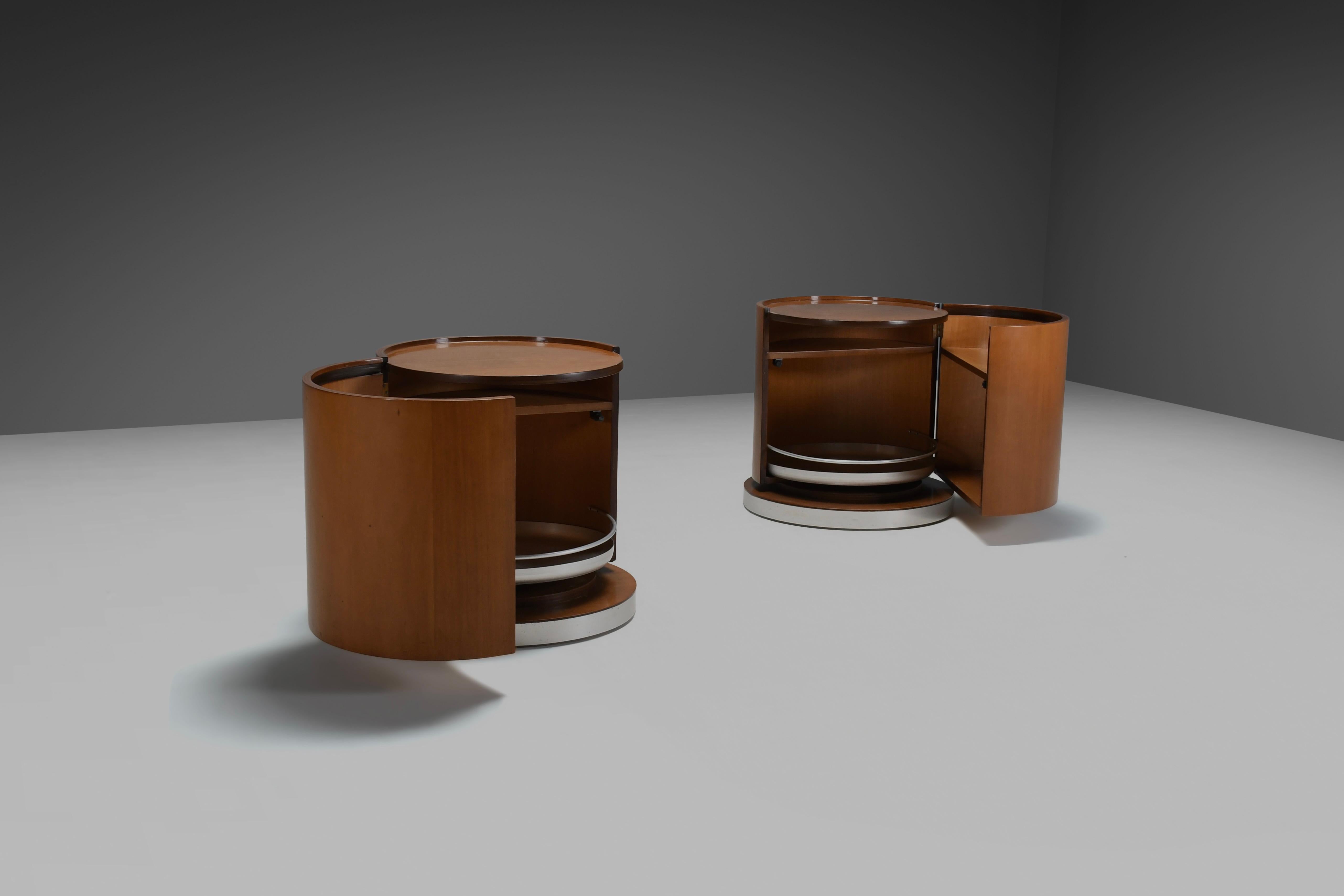 Set di barrette di legno rotonde di Mario Sabot, Italia, anni '70 In condizioni buone in vendita a Echt, NL