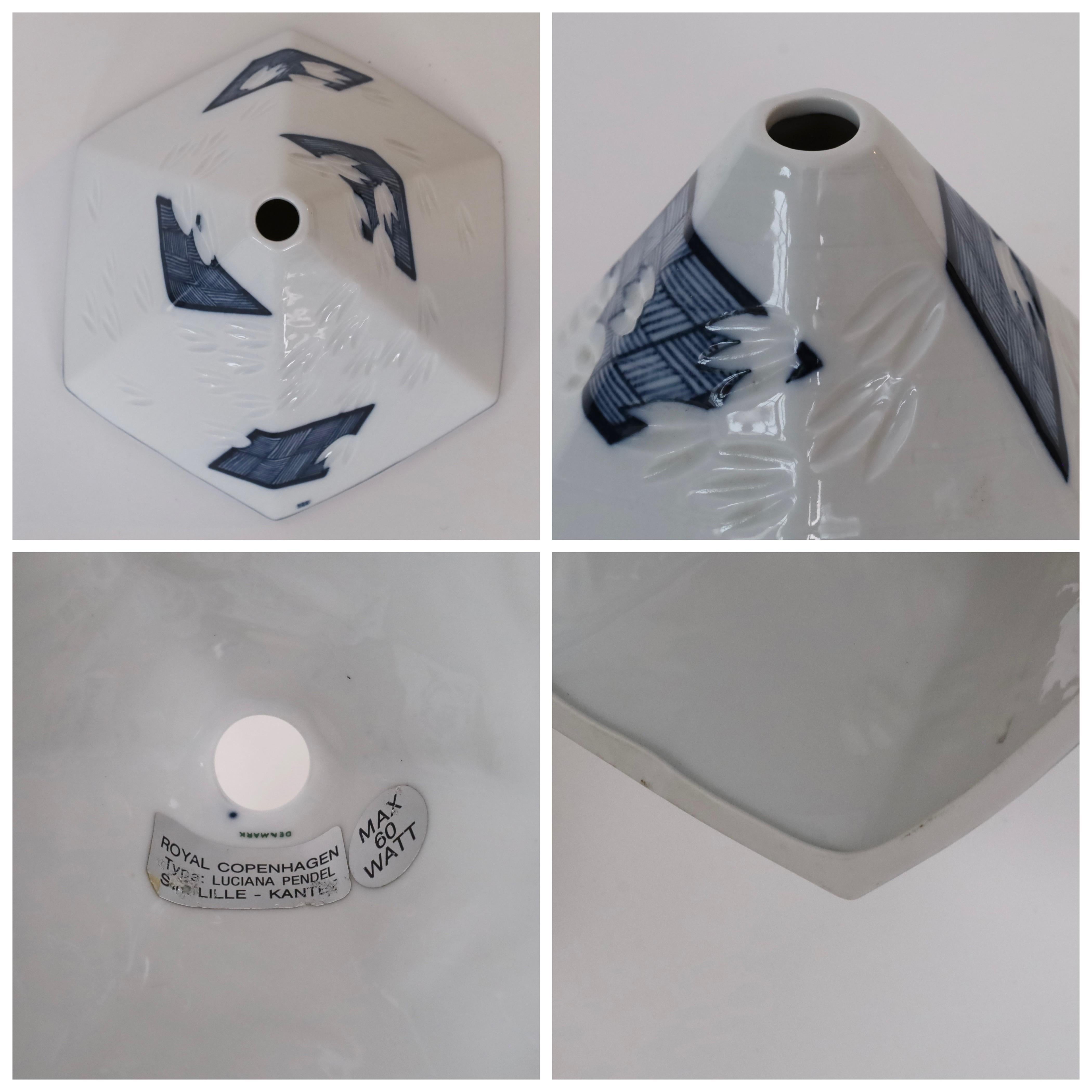 Set of Royal Copenhagen Porcelain Pendant Lights, Denmark For Sale 5