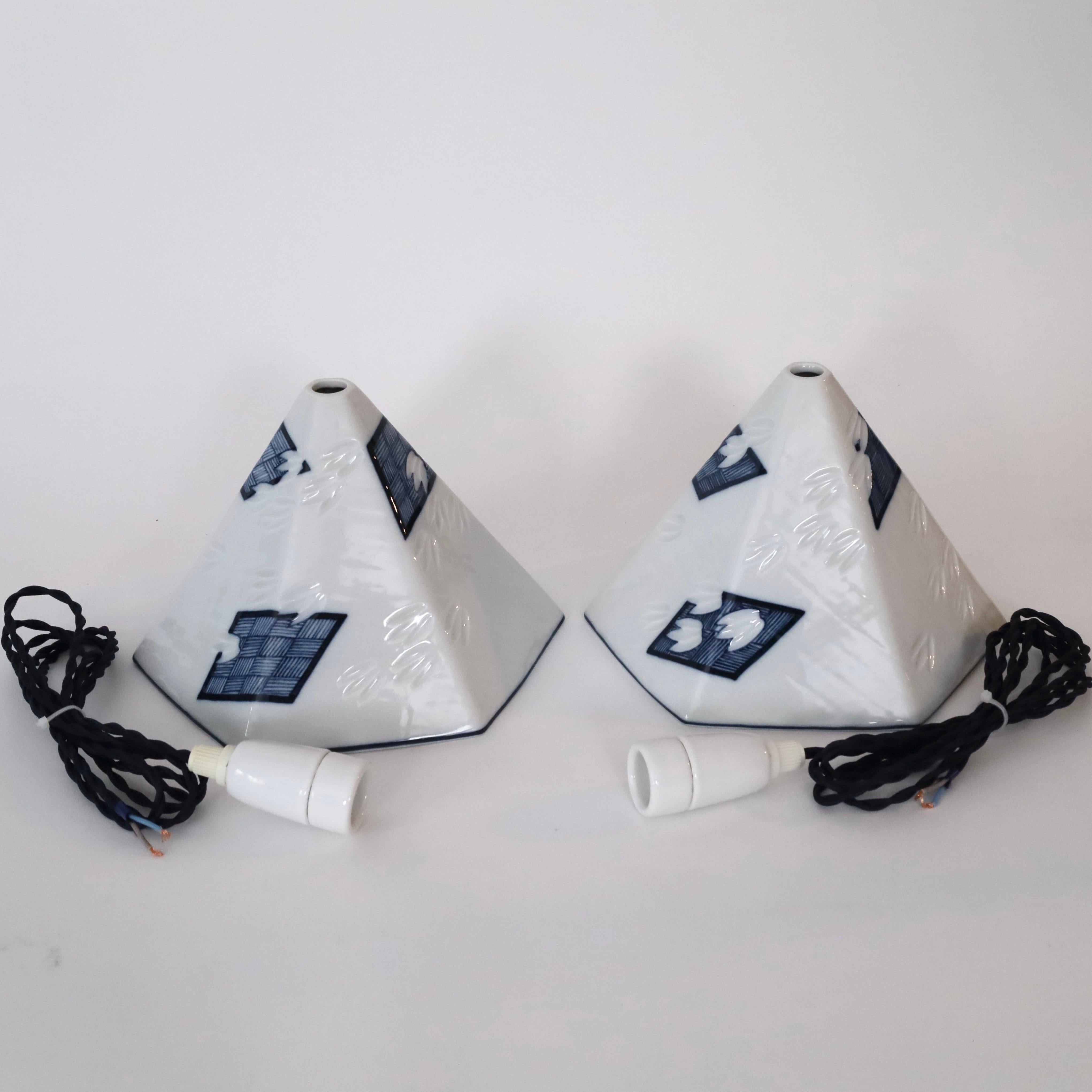 Set of Royal Copenhagen Porcelain Pendant Lights, Denmark For Sale 6