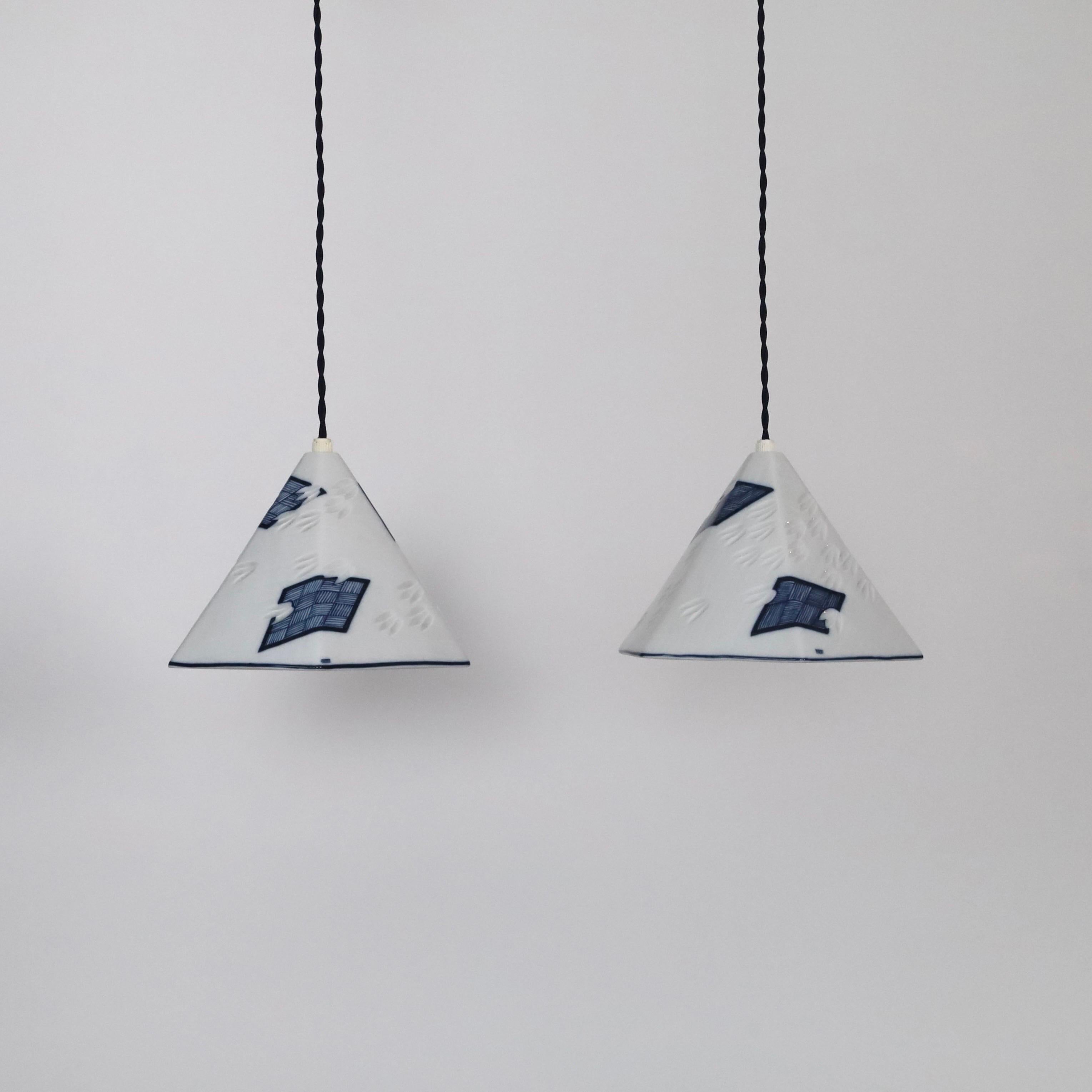 Set of Royal Copenhagen Porcelain Pendant Lights, Denmark For Sale 7