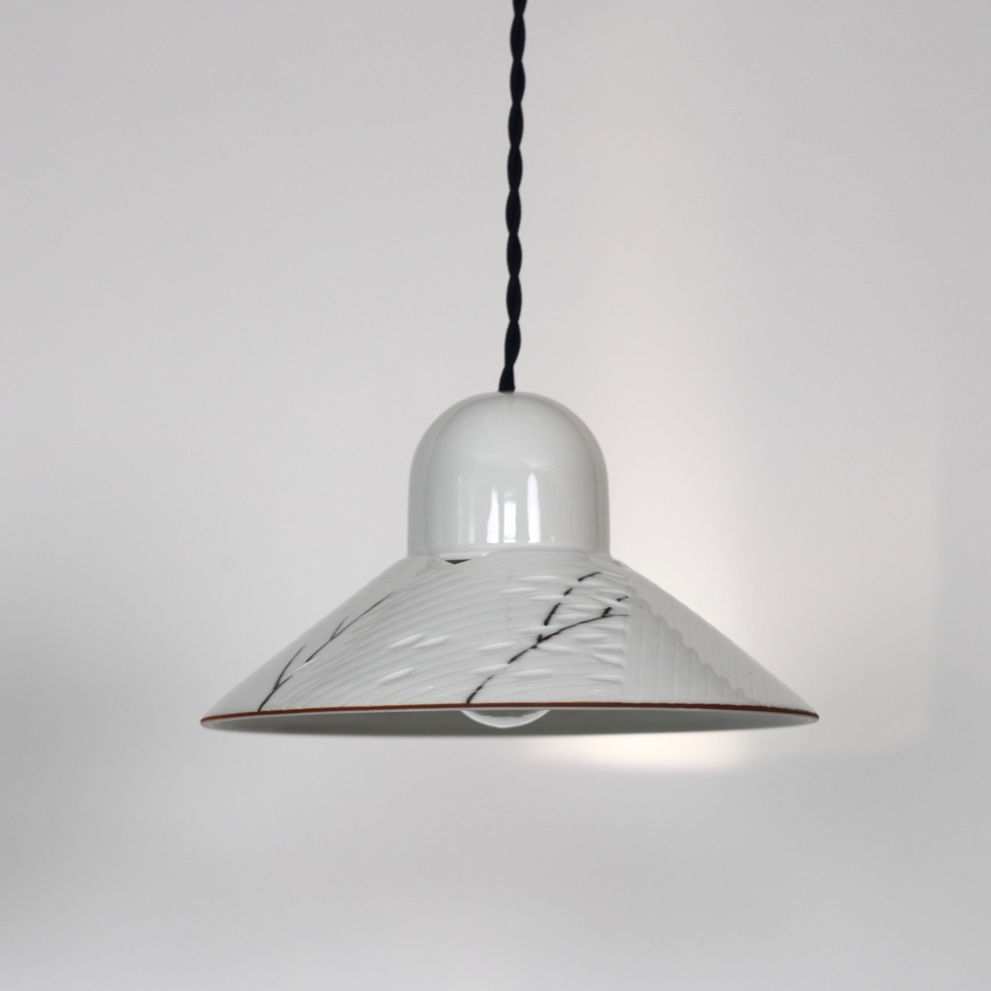 Set of Royal Copenhagen Porcelain Pendant Lights, Denmark In Good Condition For Sale In Værløse, DK