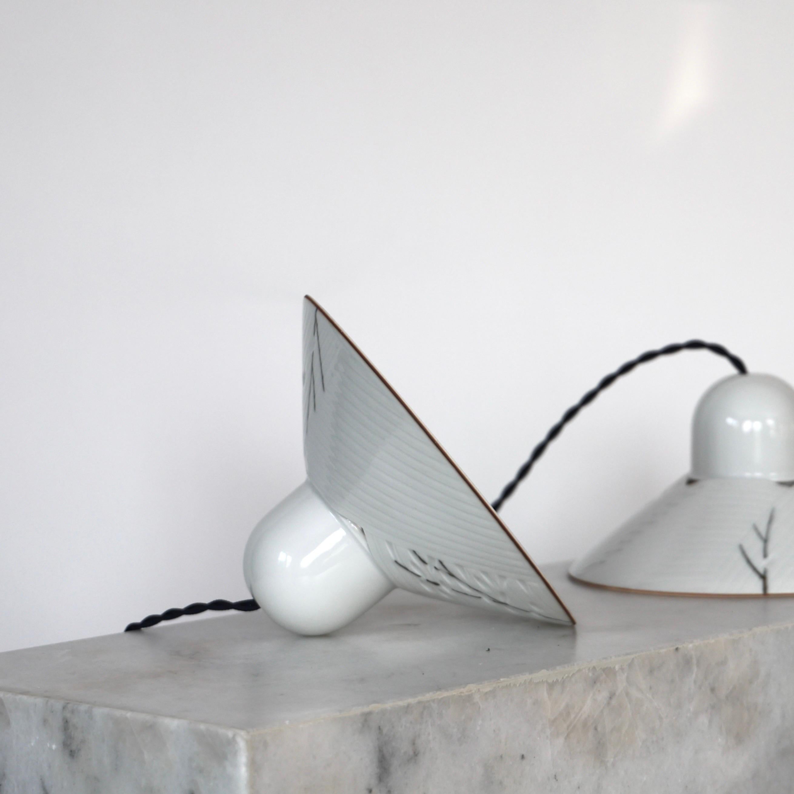 Set of Royal Copenhagen Porcelain Pendant Lights, Denmark For Sale 1