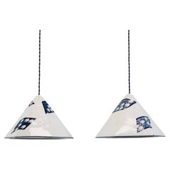 Set of Royal Copenhagen porcelain Pendant Lights, Denmark