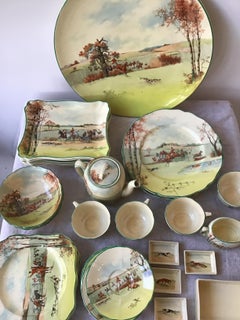 Set of Royal Doulton Fox Hunting D 5104 Dish Set
