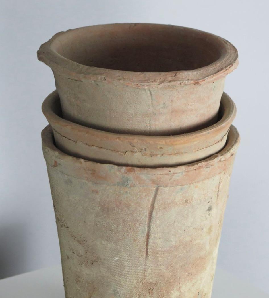 Early 20th Century Set of Rustic Antique Stacking Pots For Sale