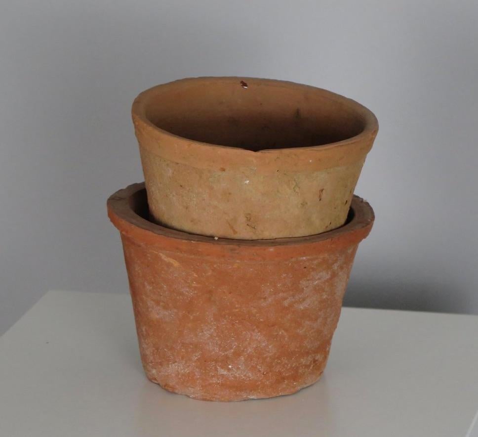 Terracotta Set of Rustic Antique Stacking Pots For Sale