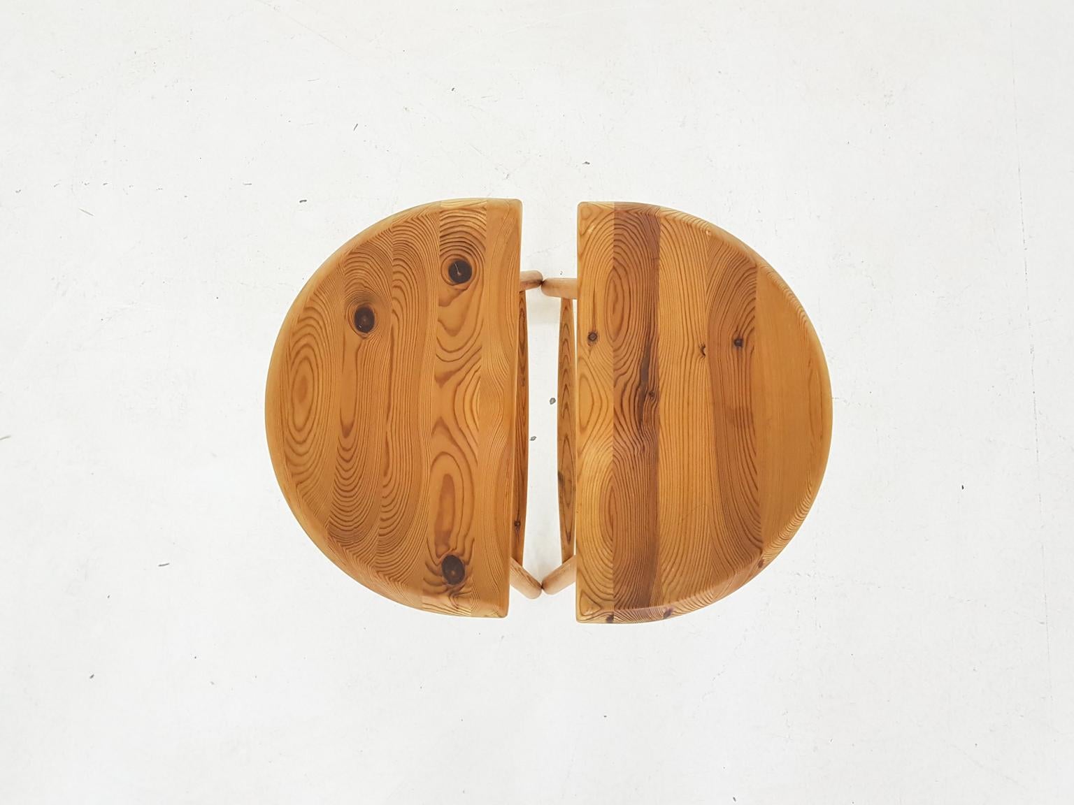 Mid-20th Century Set of Saddle Stools in Pinewood by Arne Hovmand Olsen, Denmark, 1960s