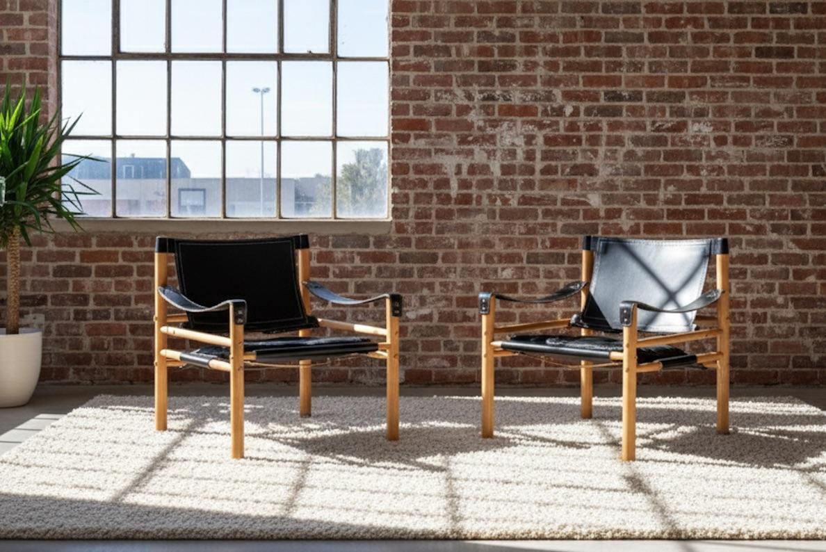 Mid-Century moderno Set di sedie Safari di Arne Norell per Arne Norell Ab Sweden, anni '60 in vendita