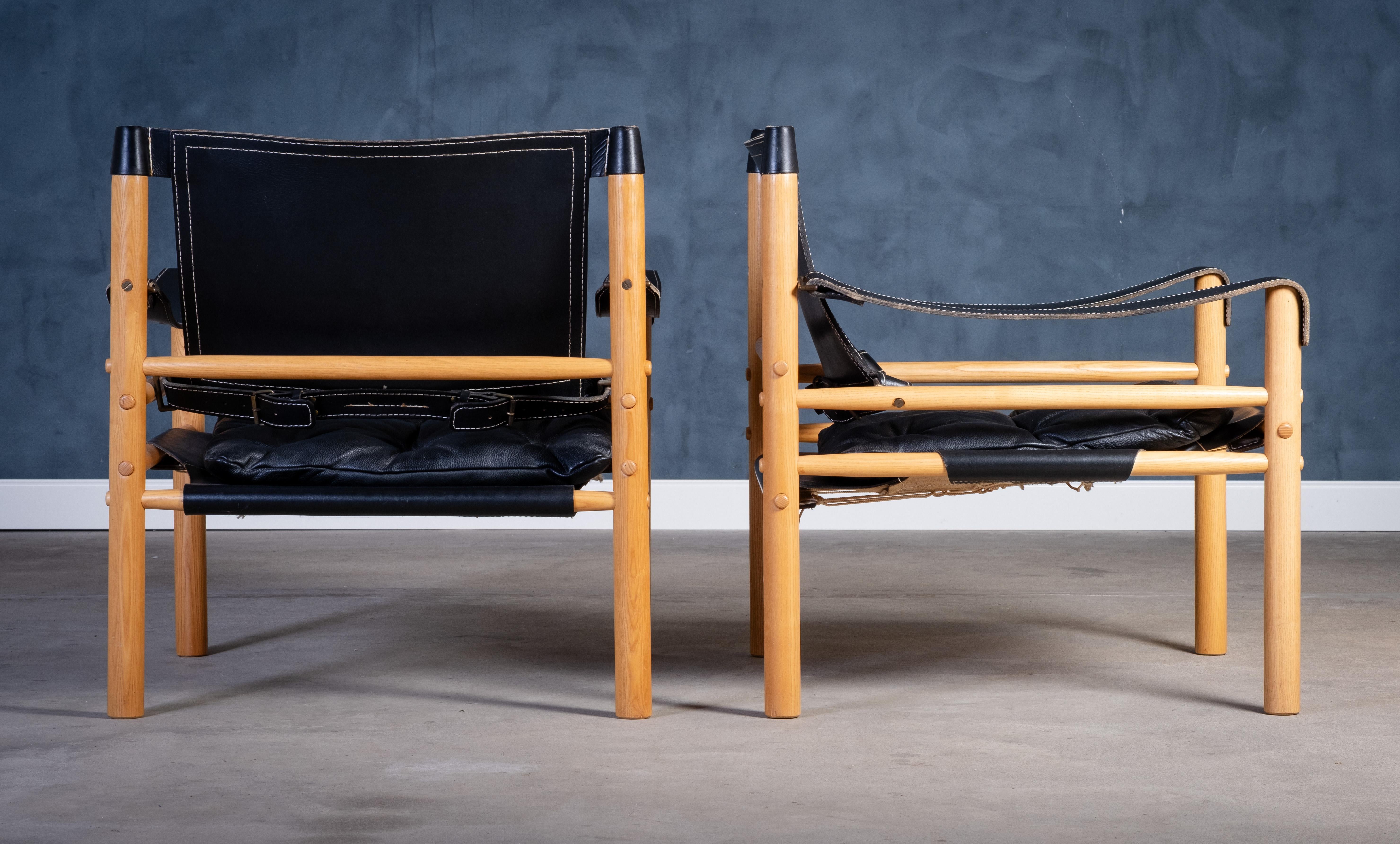 Pelle Set di sedie Safari di Arne Norell per Arne Norell Ab Sweden, anni '60 in vendita