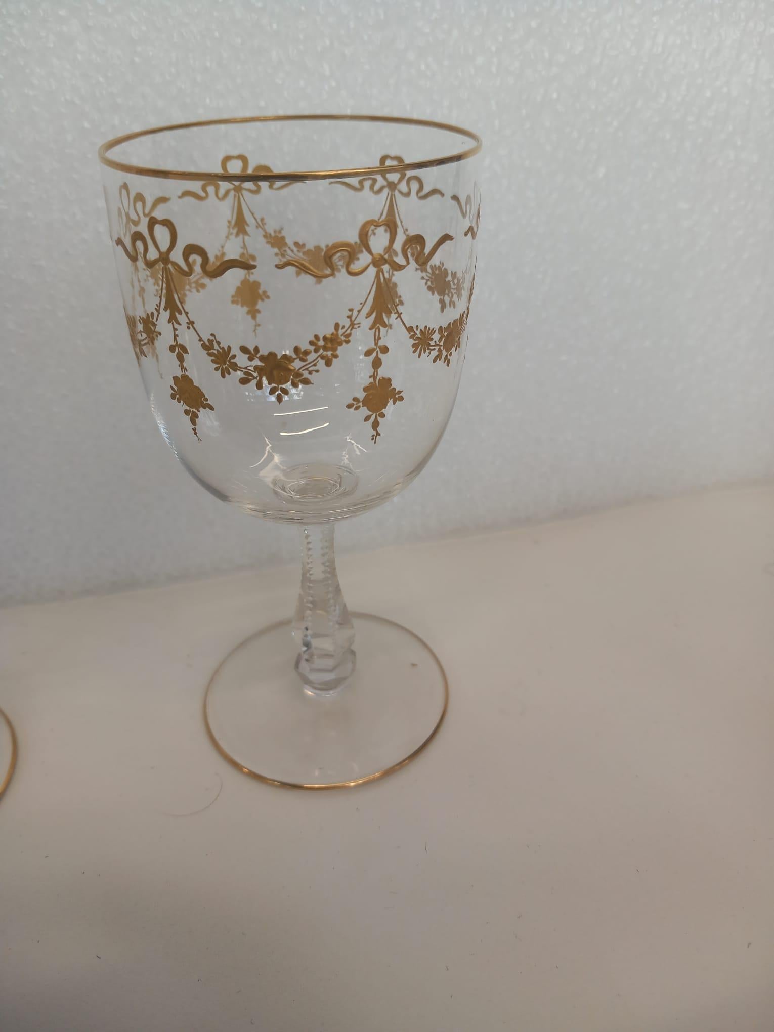 Set of Saint Louis crystal glasses For Sale 3