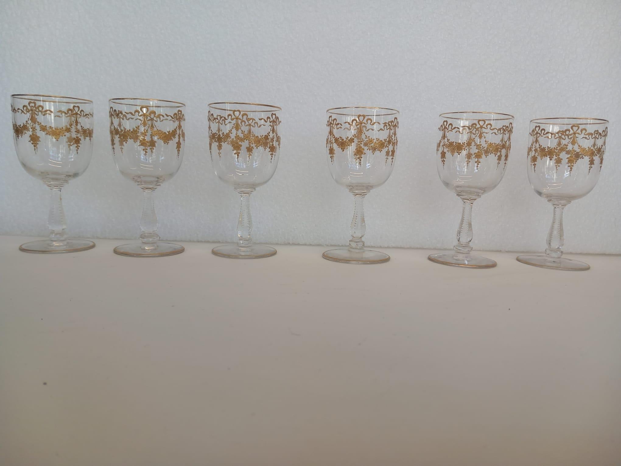 Set of Saint Louis crystal glasses For Sale 4