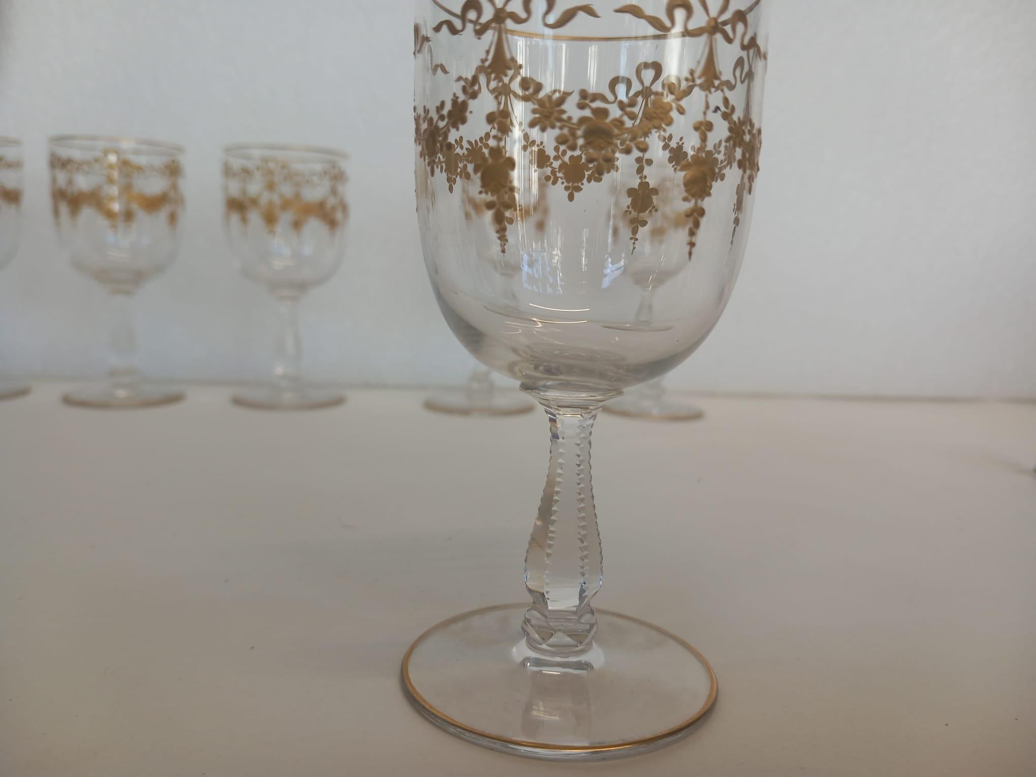 Set of Saint Louis crystal glasses For Sale 5