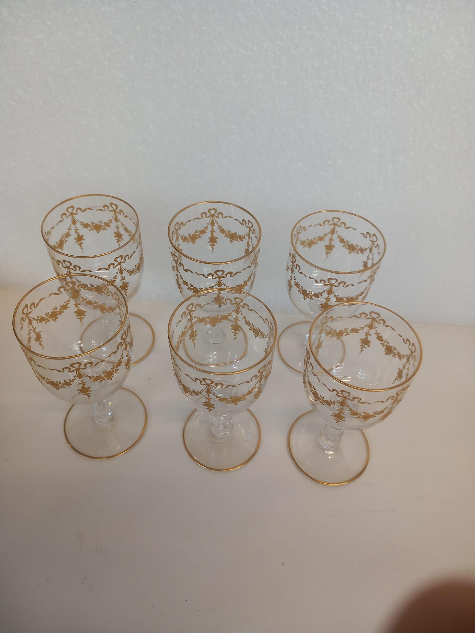 Set of Saint Louis crystal glasses For Sale 6