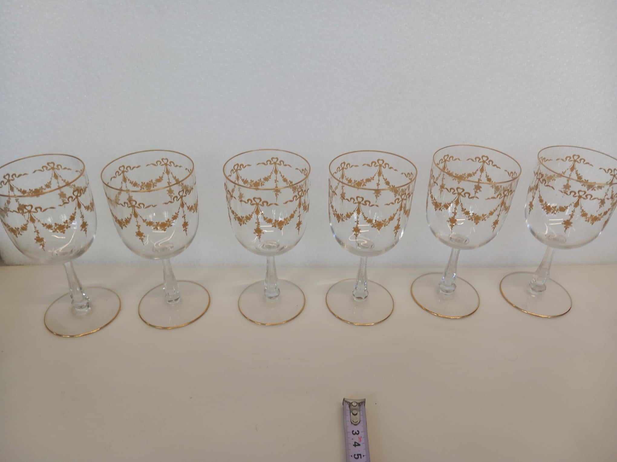 Set of Saint Louis crystal glasses For Sale 7