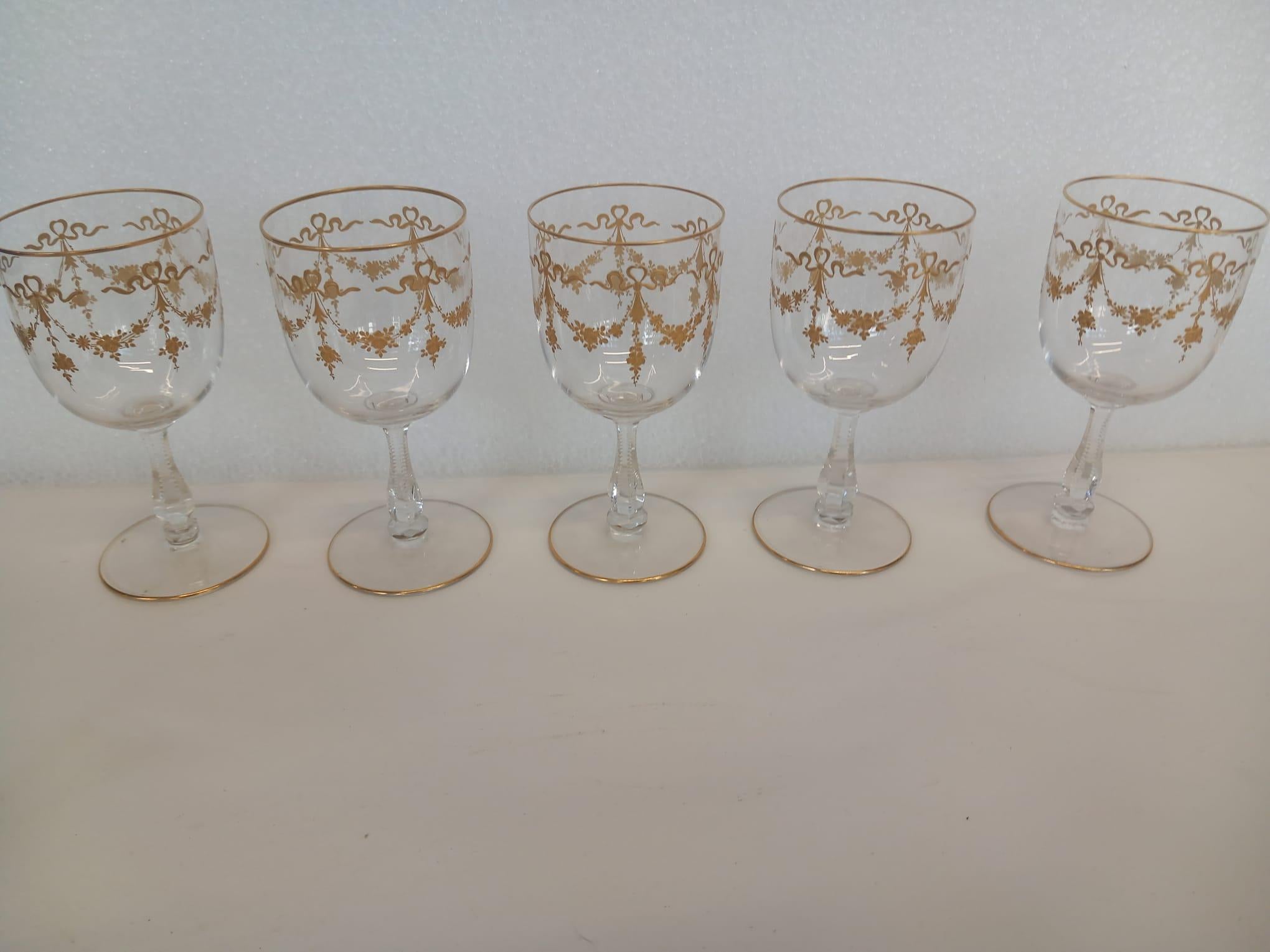 Set of Saint Louis crystal glasses For Sale 9