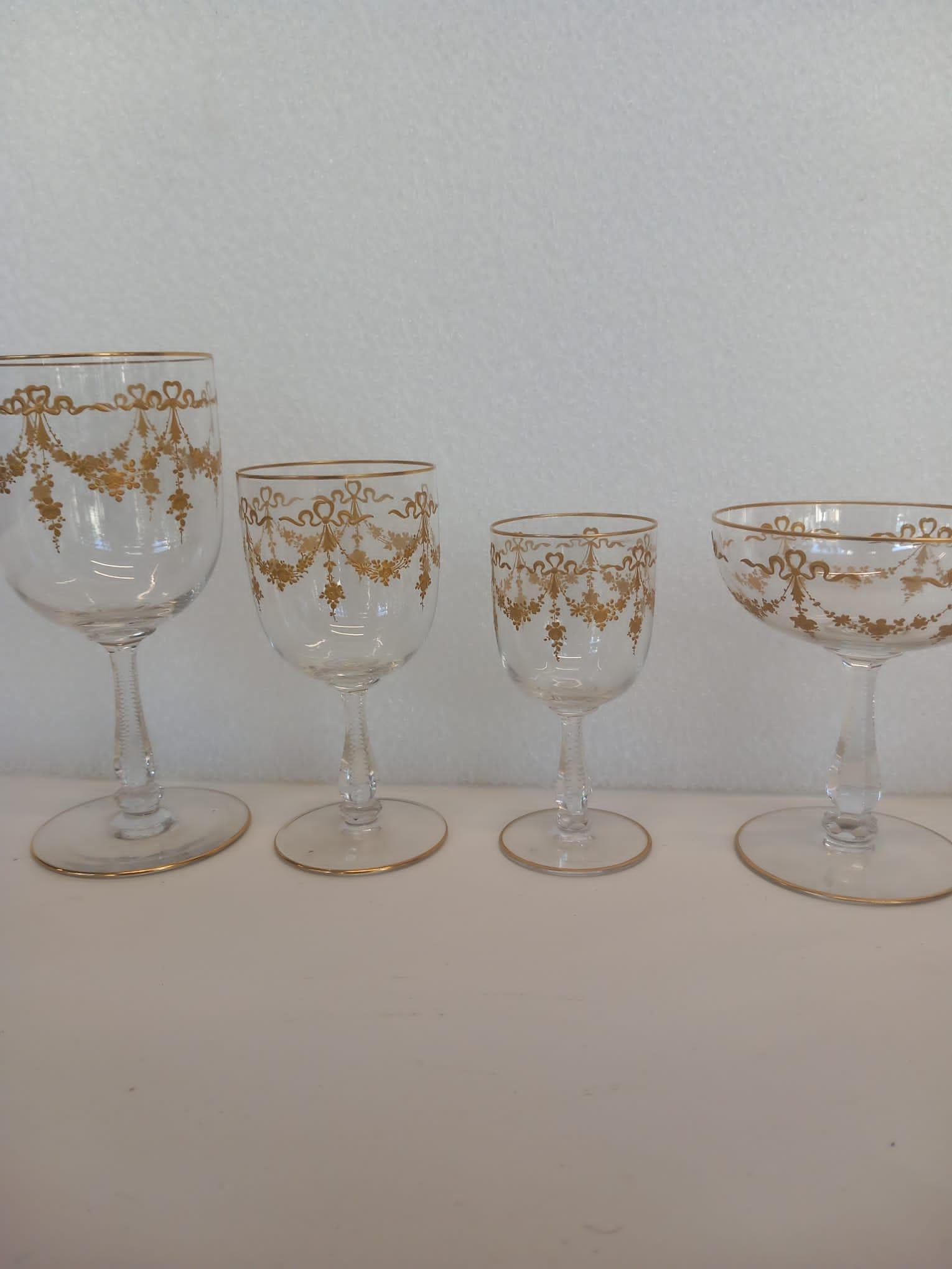 Set of Saint Louis crystal glasses For Sale 12