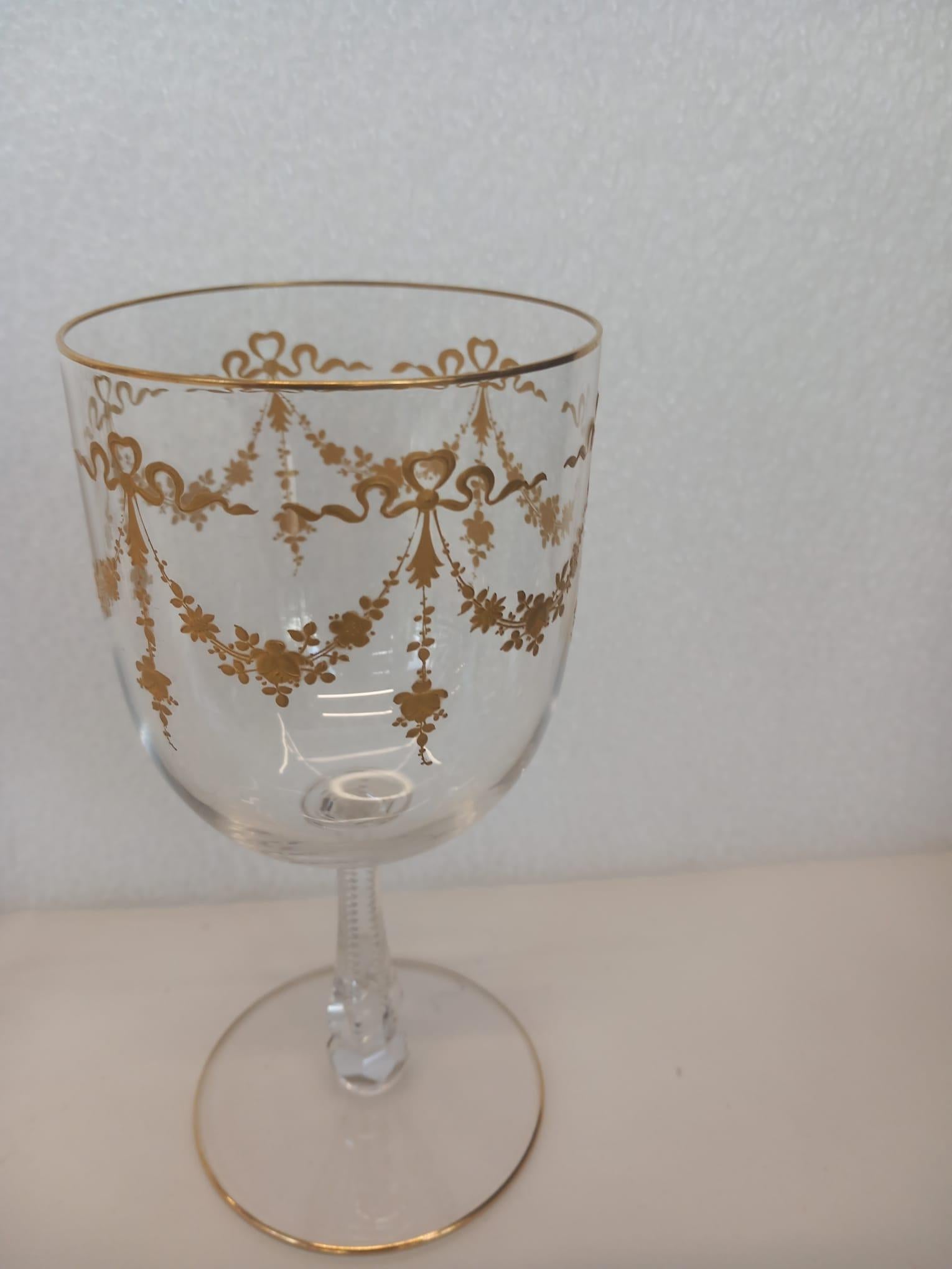 French Set of Saint Louis crystal glasses For Sale