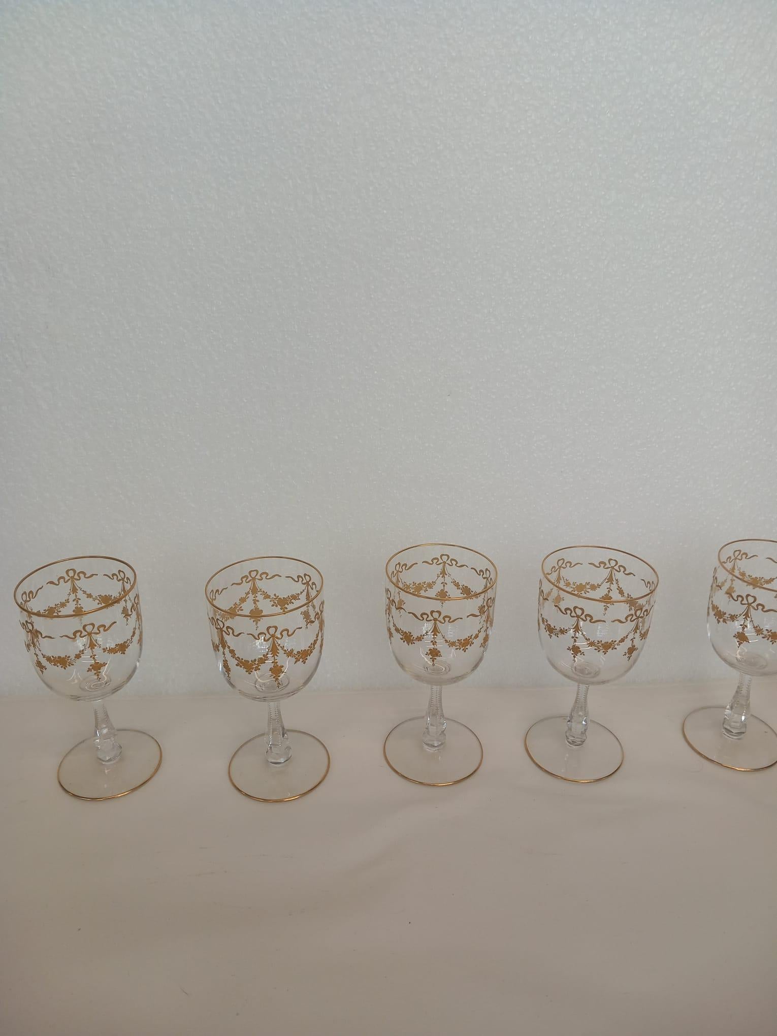 19th Century Set of Saint Louis crystal glasses For Sale