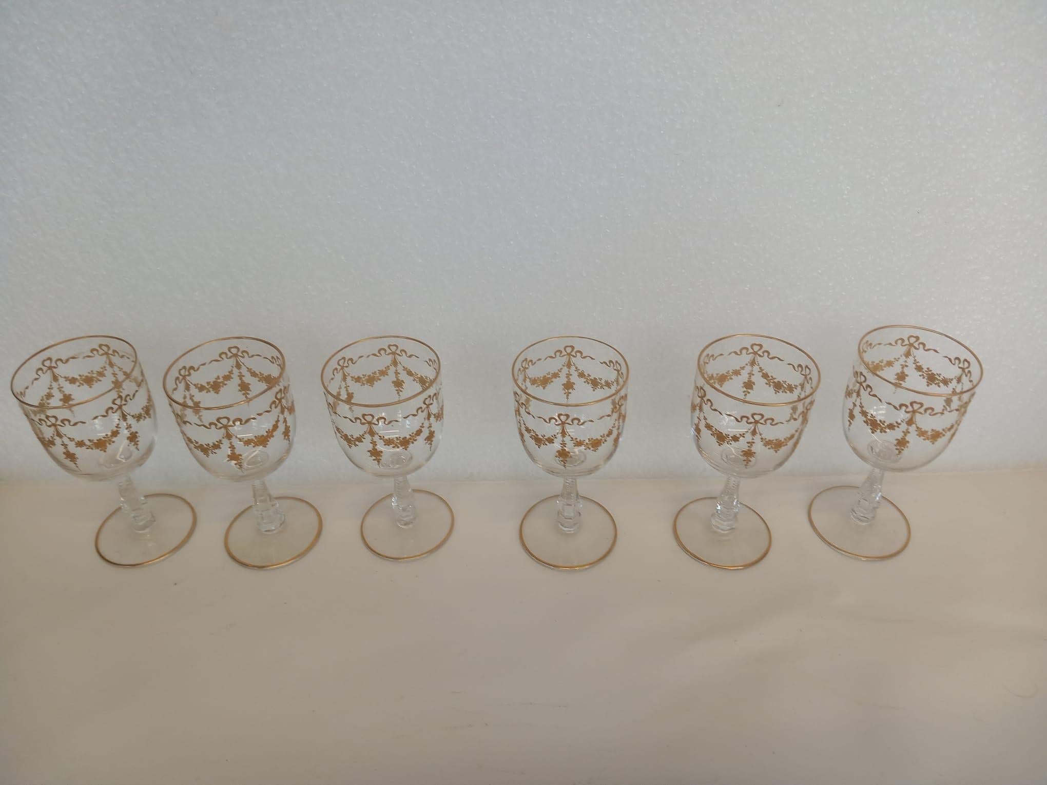 Set of Saint Louis crystal glasses For Sale 1