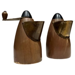 Set of Salt & Pepper Grinder From Japan Mid-Century Bull Nose