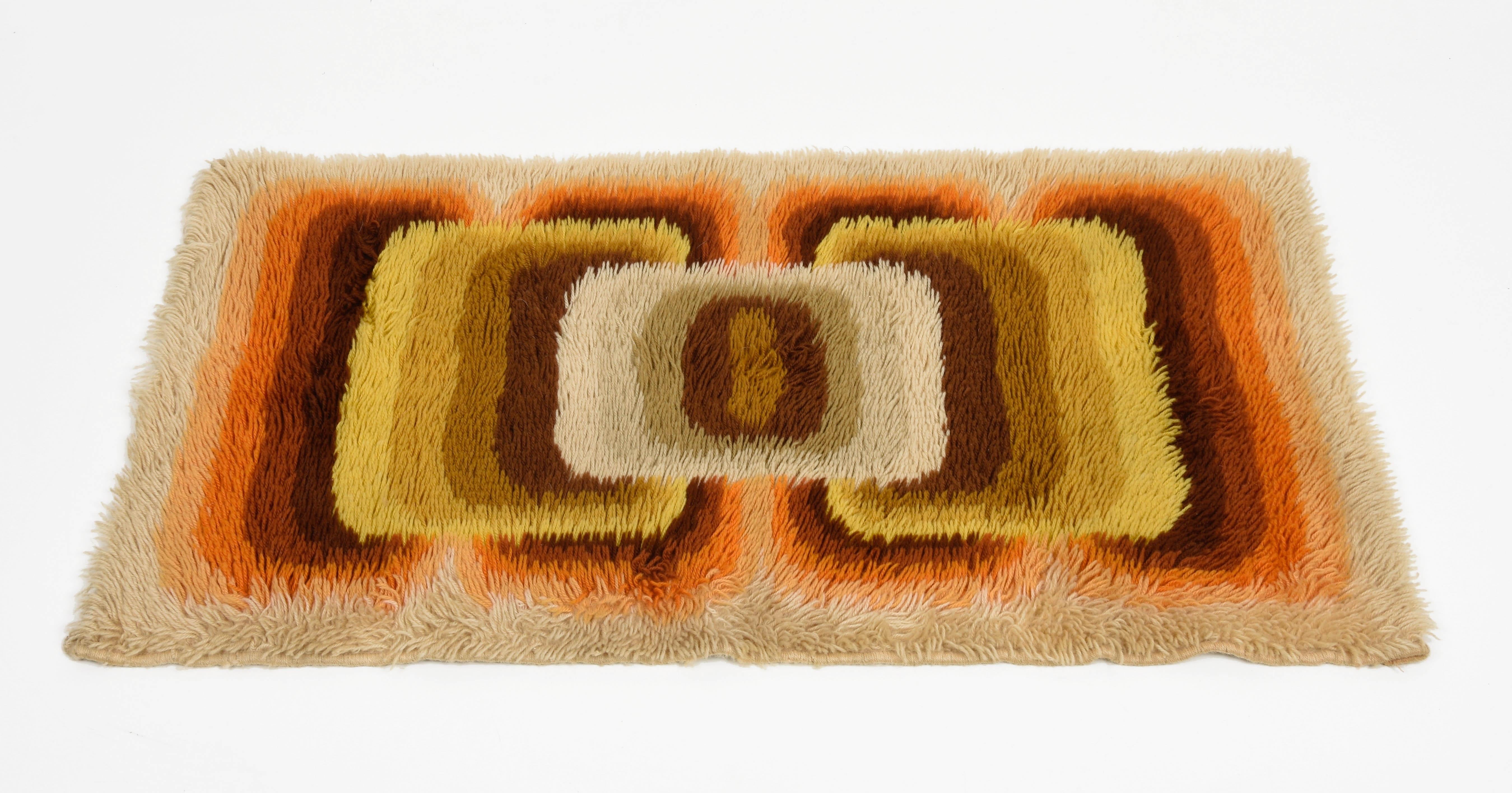 Set of Samit Borgosesia Midcentury Beige Pure Virgin Wool Italian Rugs, 1970 In Good Condition For Sale In Roma, IT