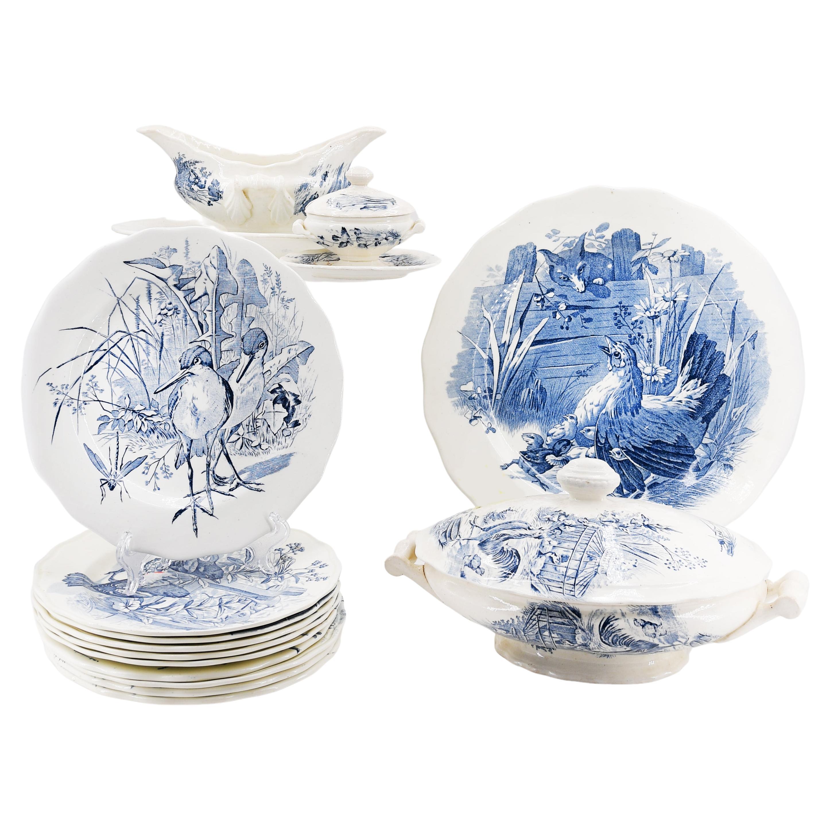 Set of Sarguemine Faience Tableware