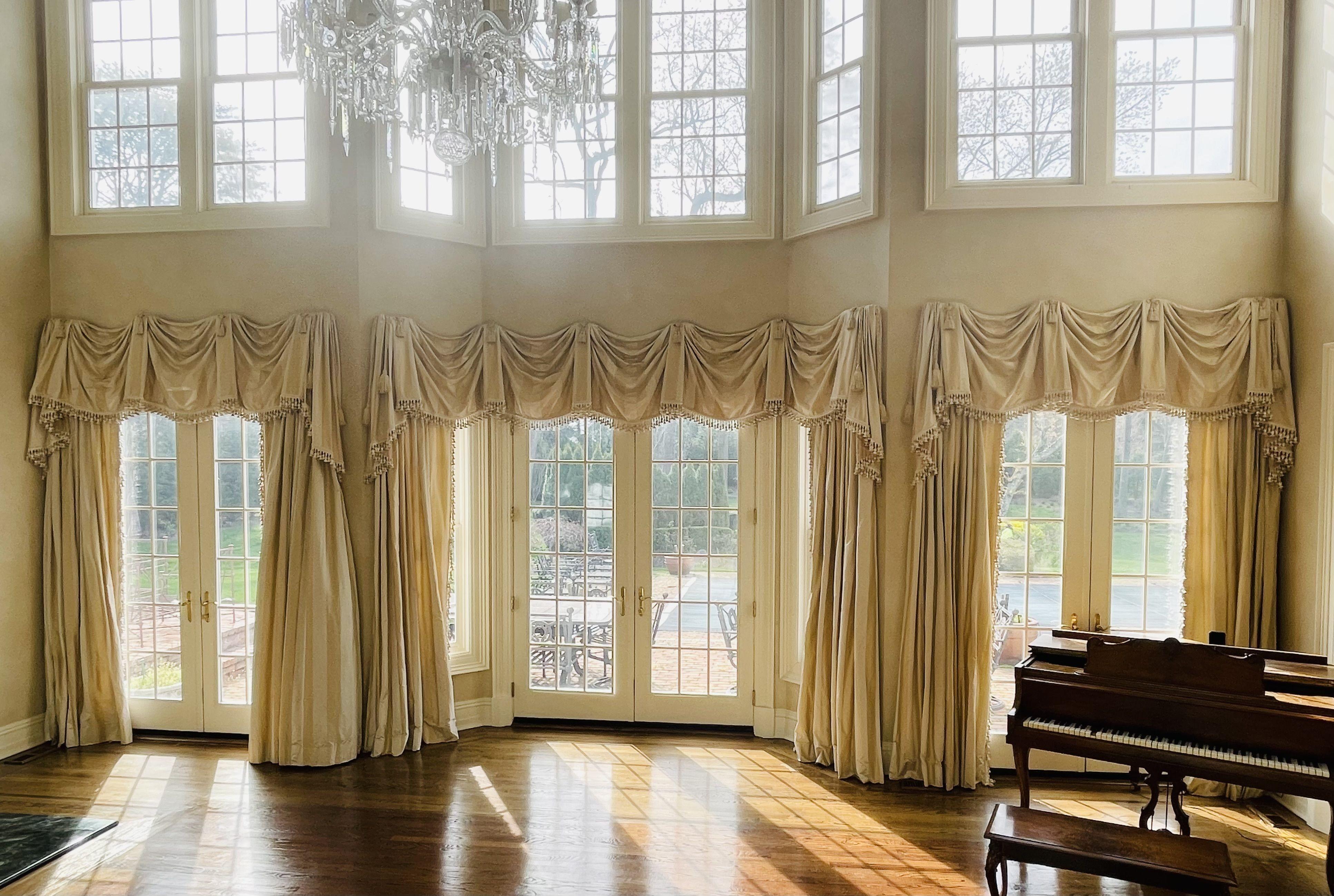 Textile Set of Scalamandre Drapes, Curtains or Window Treatments, Linen
