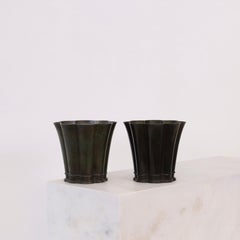 Set von Vasen im Art déco-Stil mit Wellenschliff von Just Andersen, 1940er Jahre, Dänemark