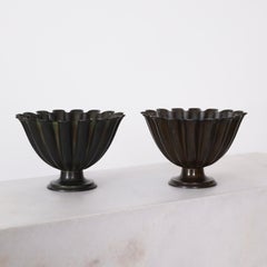 Set of Scalloped Pedestal Bowls by Just Andersen 1920s, Denmark