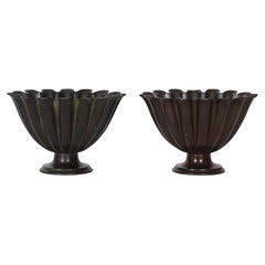 Set of Scalloped Pedestal Bowls by Just Andersen 1920s, Denmark