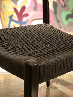 Set of Scandinavian Black Rope Chair, 1960s