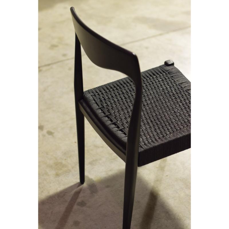 Set of Scandinavian Black Rope Chair, 1960s For Sale 1