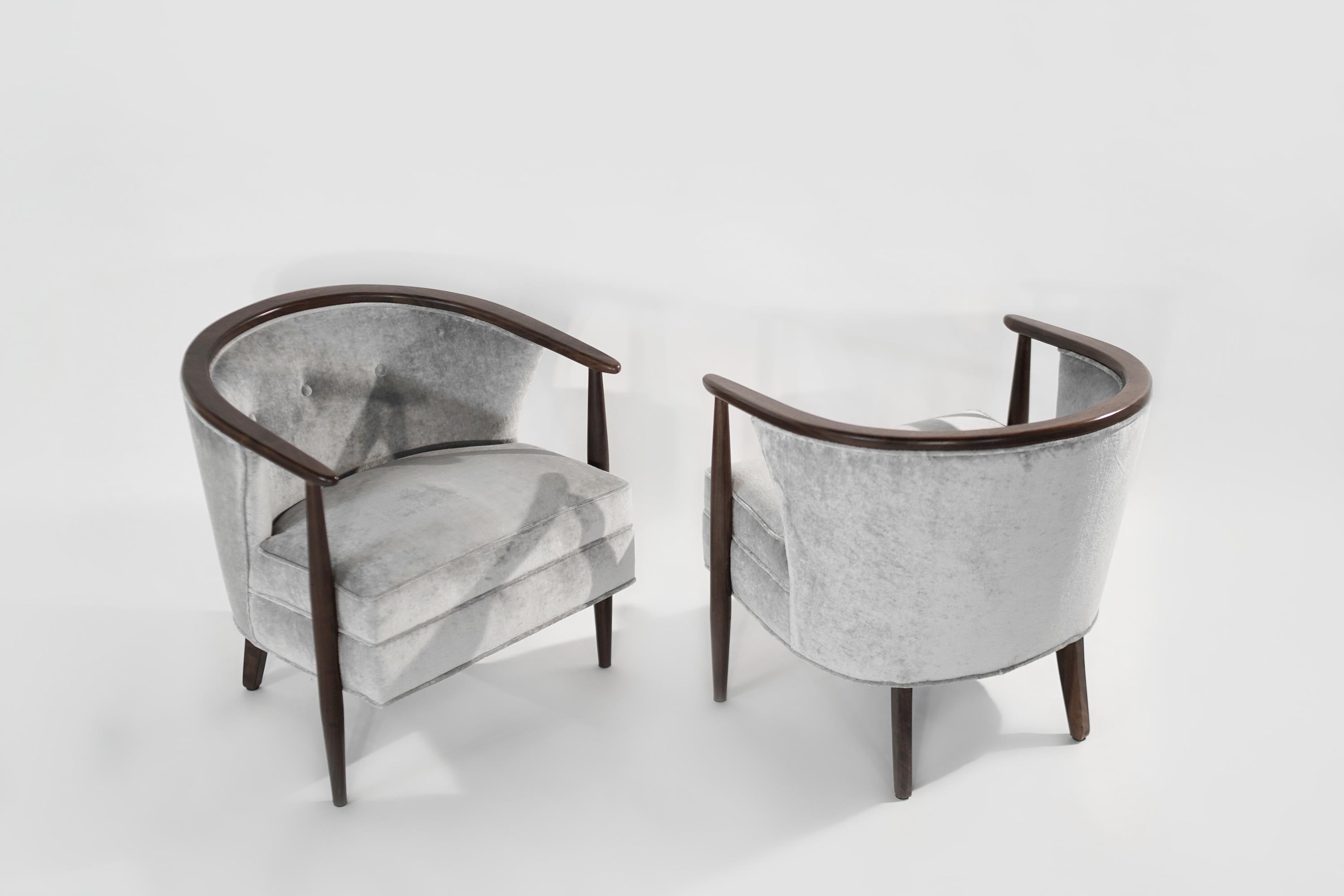 Danish Set of Scandinavian Modern Barrel Lounge Chairs, 1950s