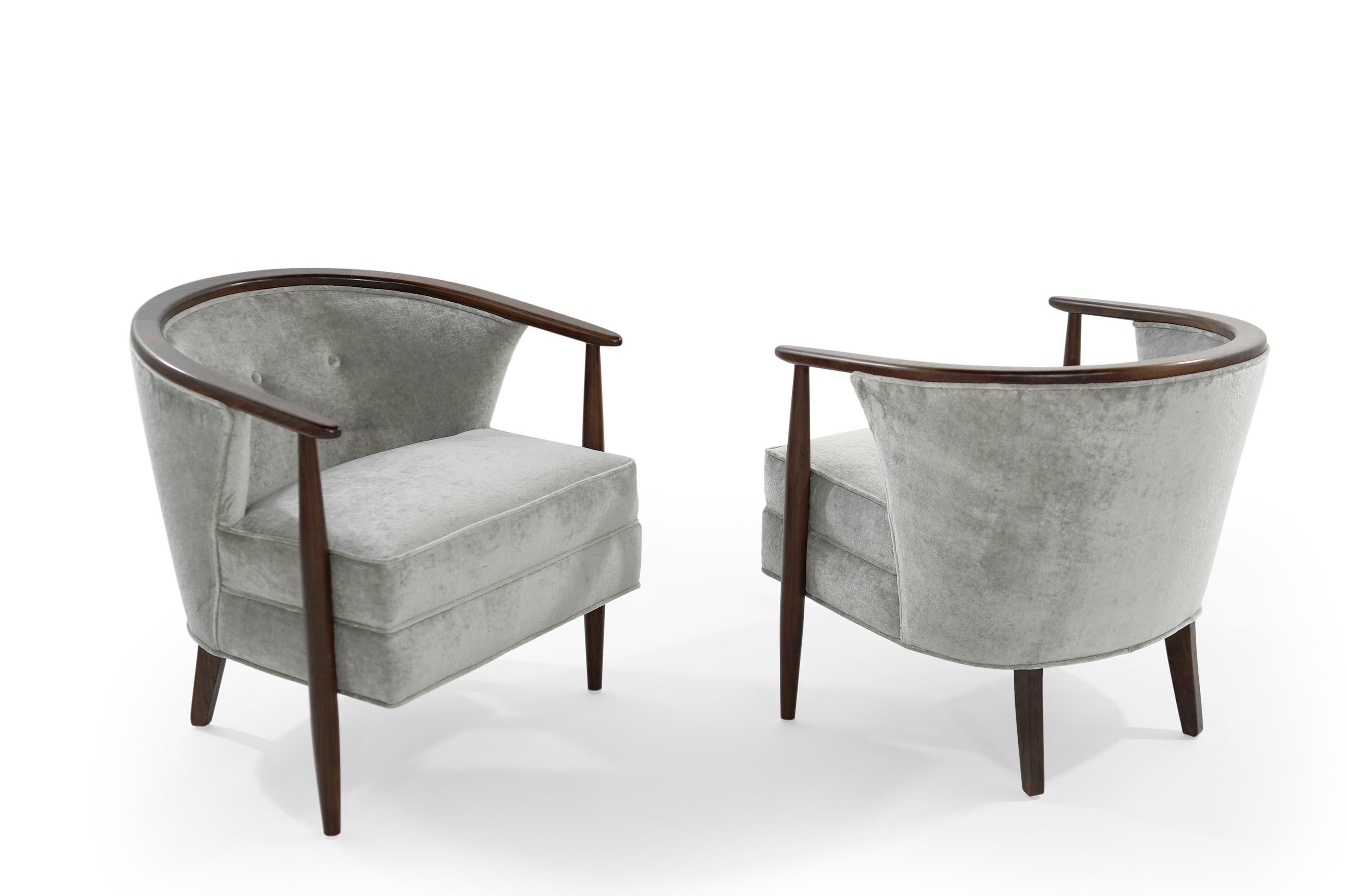 20th Century Set of Scandinavian Modern Barrel Lounge Chairs