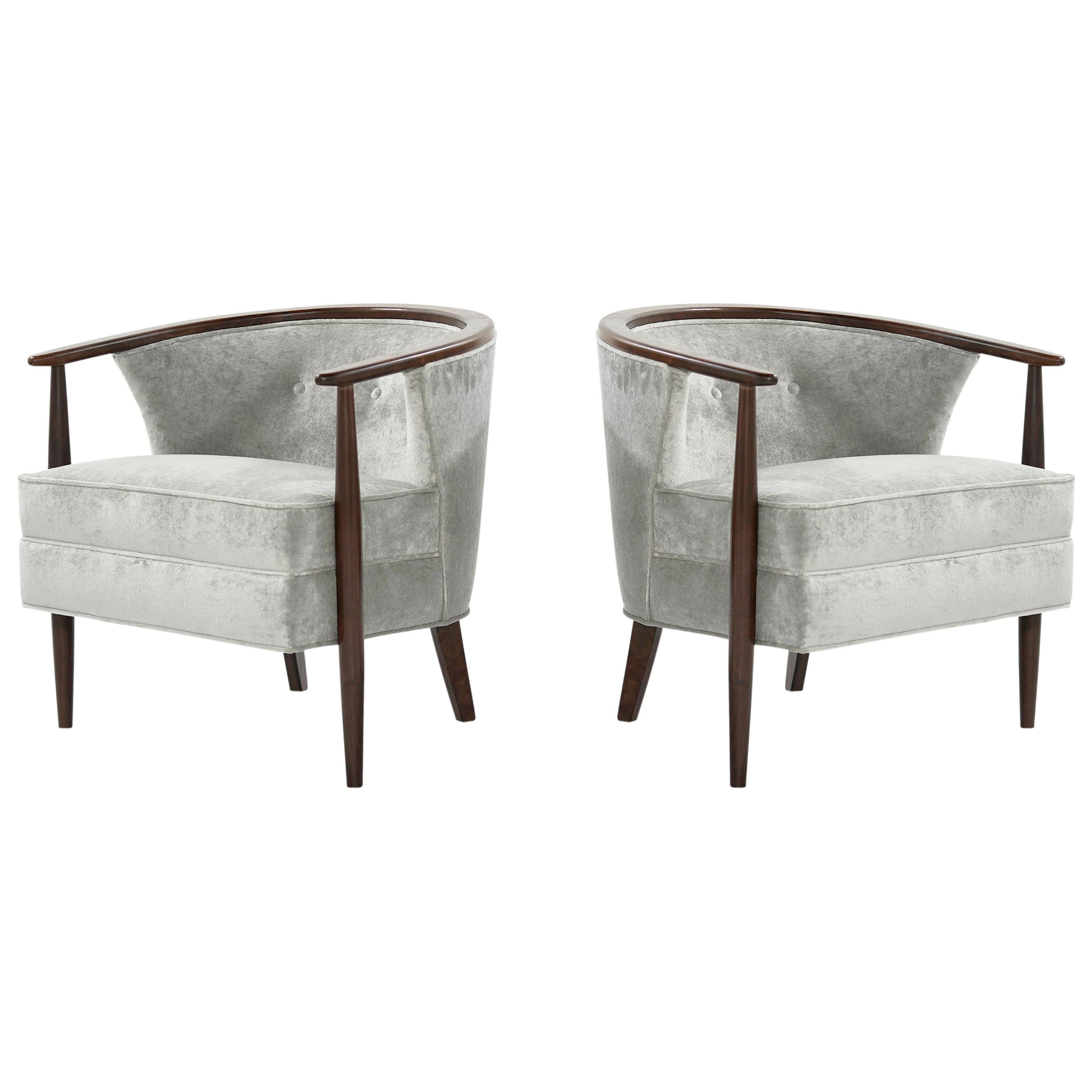 Set of Scandinavian Modern Barrel Lounge Chairs
