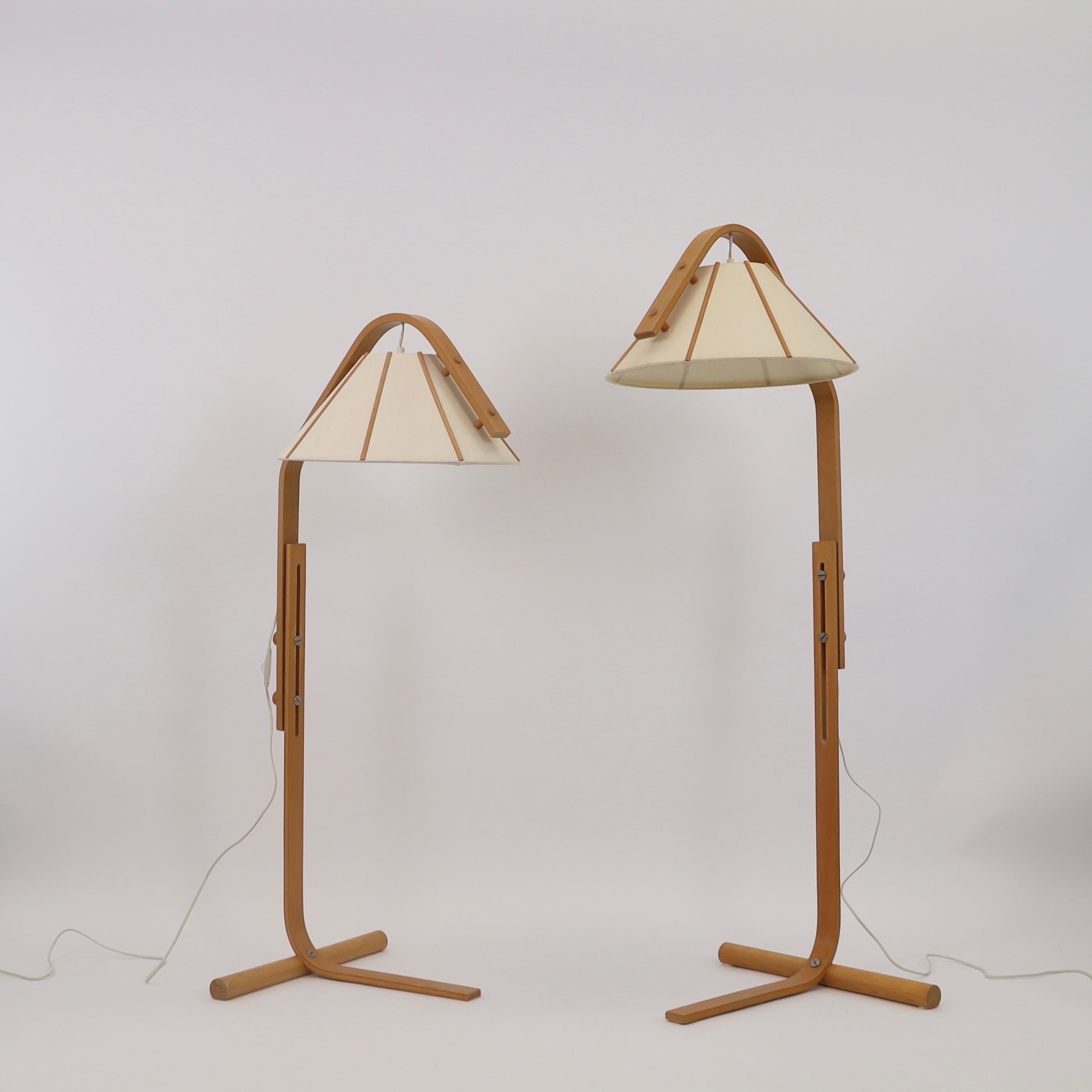 Set di lampade da terra The Modern Scandinavian di Jan Wickelgren, anni '70, Svezia In condizioni buone in vendita a Værløse, DK