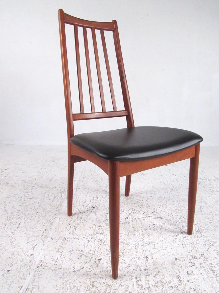 European Set of Scandinavian Modern Teak Dining Chairs For Sale