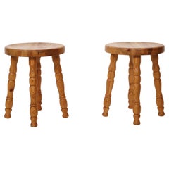 Set di sgabelli scandinavi in Wood Wood, Svezia, anni '70