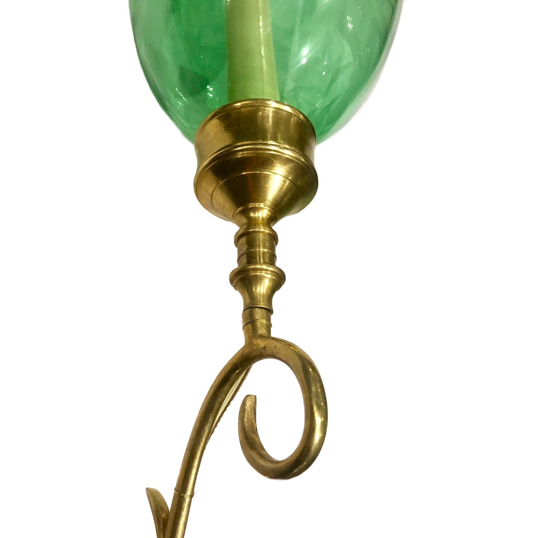 green glass sconces