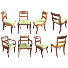 Set of Scottish Regency Dining Chairs of Mahogany, Two Arms and Six Side Chairs